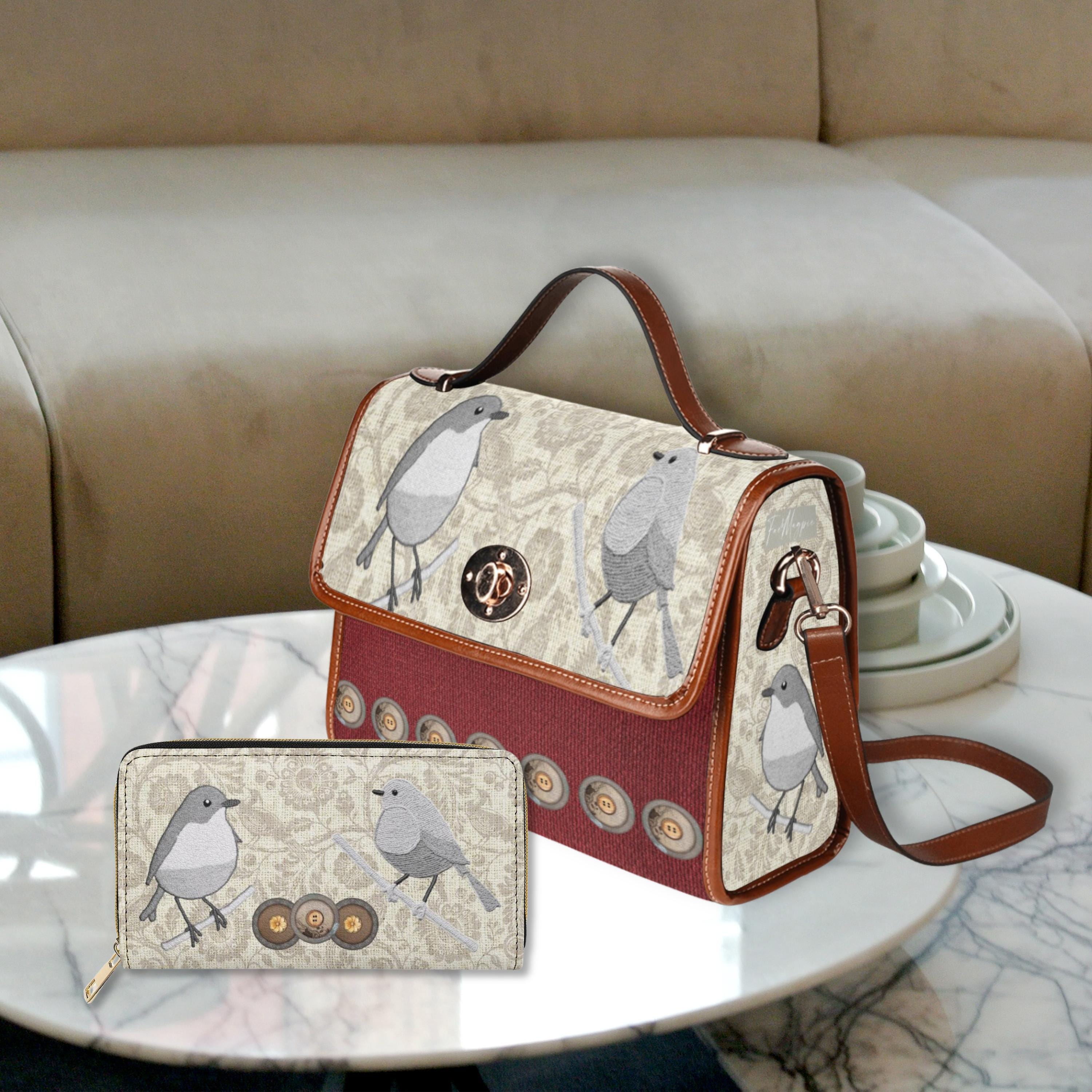 Birds & Buttons Satchel Bag