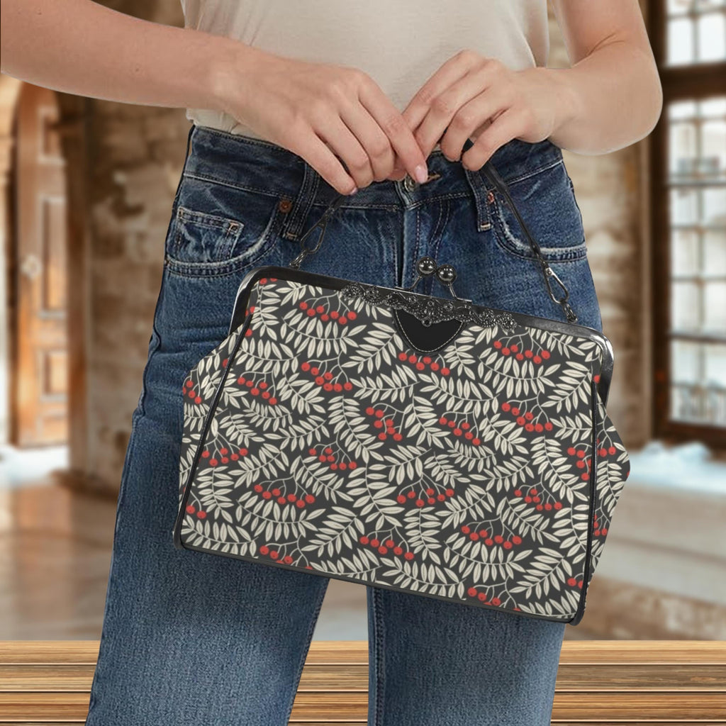 Winter Berries Kisslock Bag