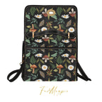 Floral and mushroom patterned bag with 'Folk Magpie' branding on a white background
