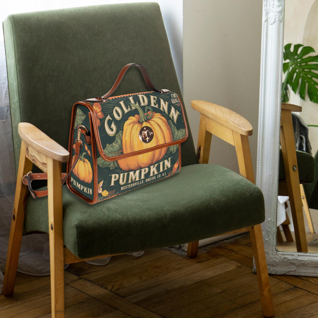 Vintage Pumpkin Satchel Bag