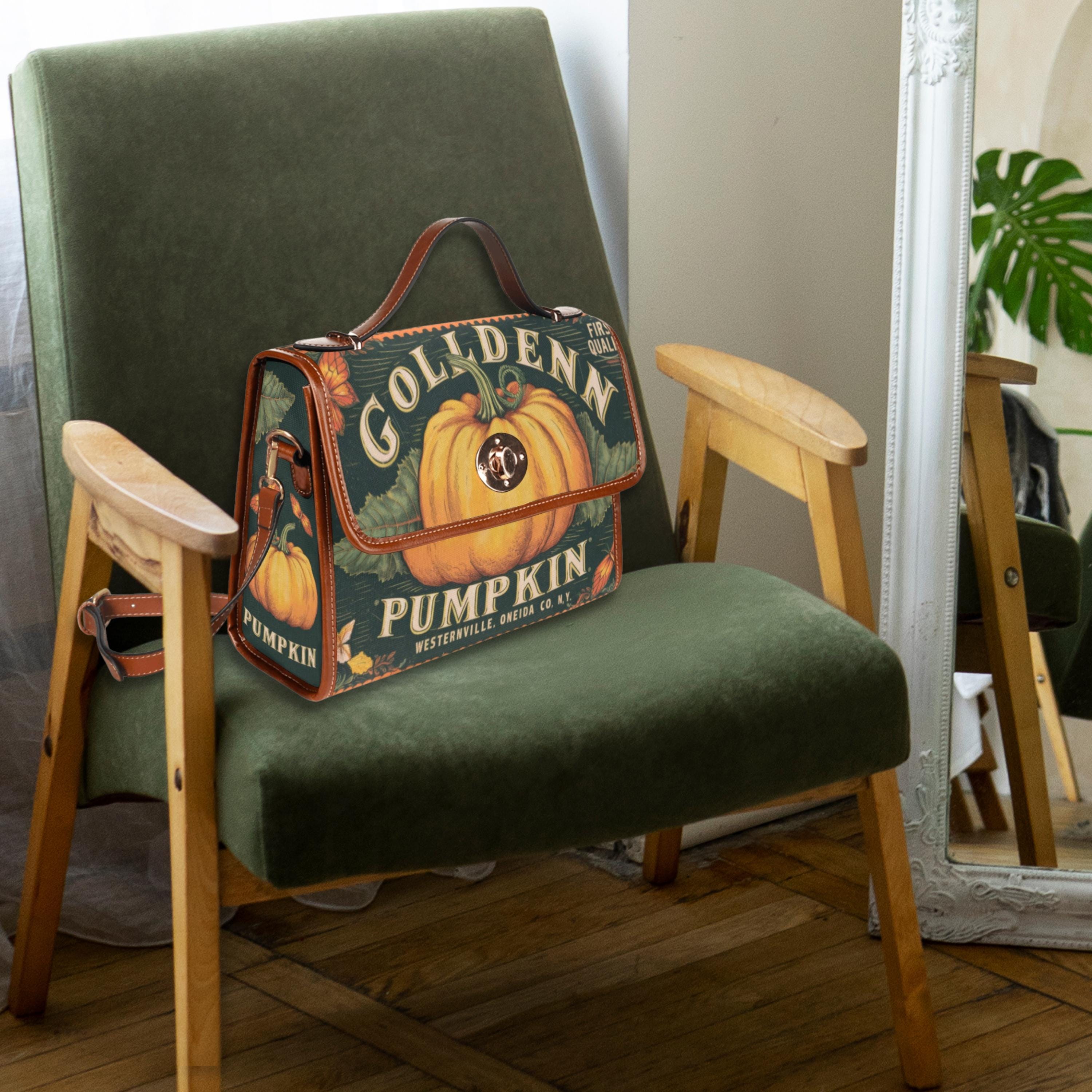 Vintage Pumpkin Satchel Bag