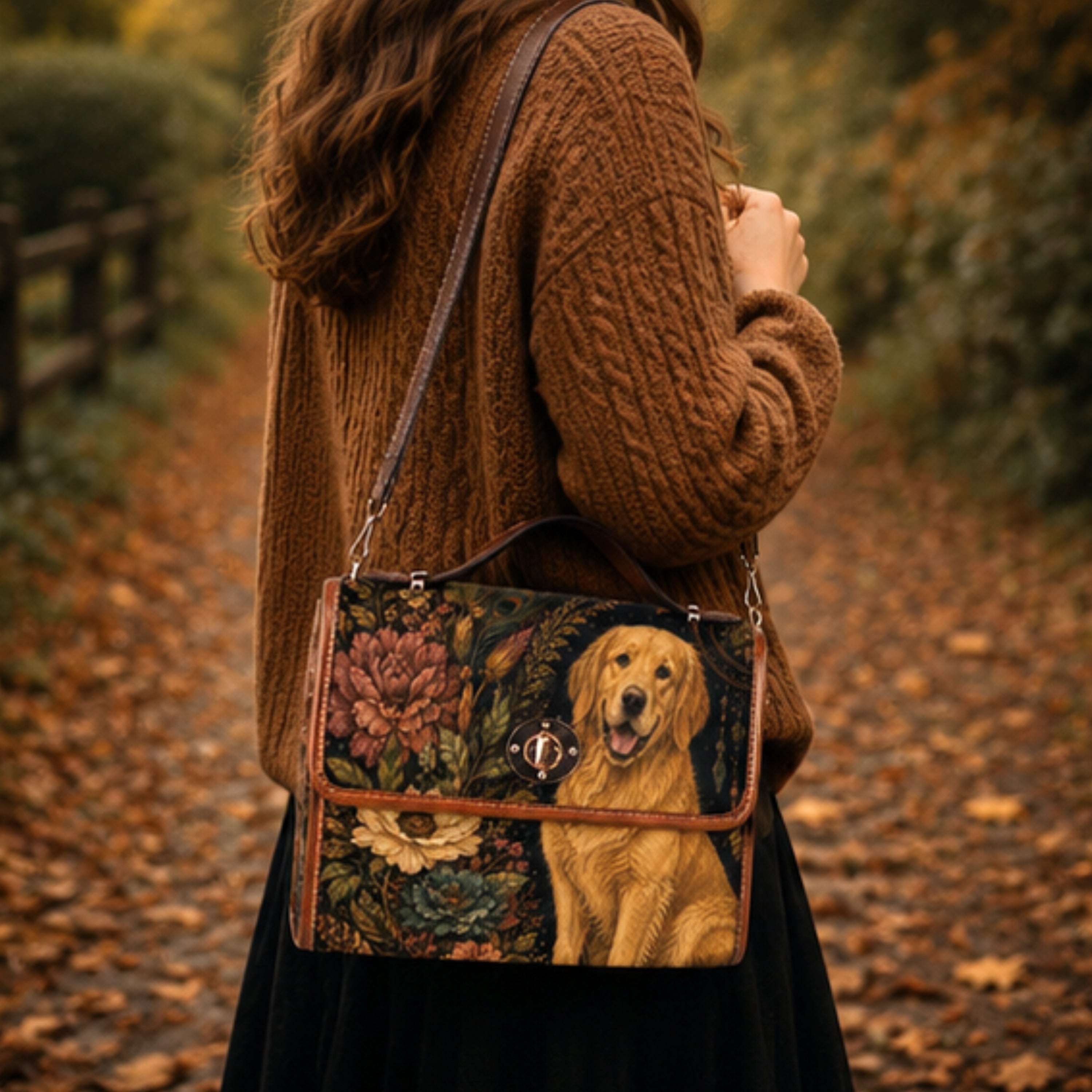 Golden Retriever Satchel Bag