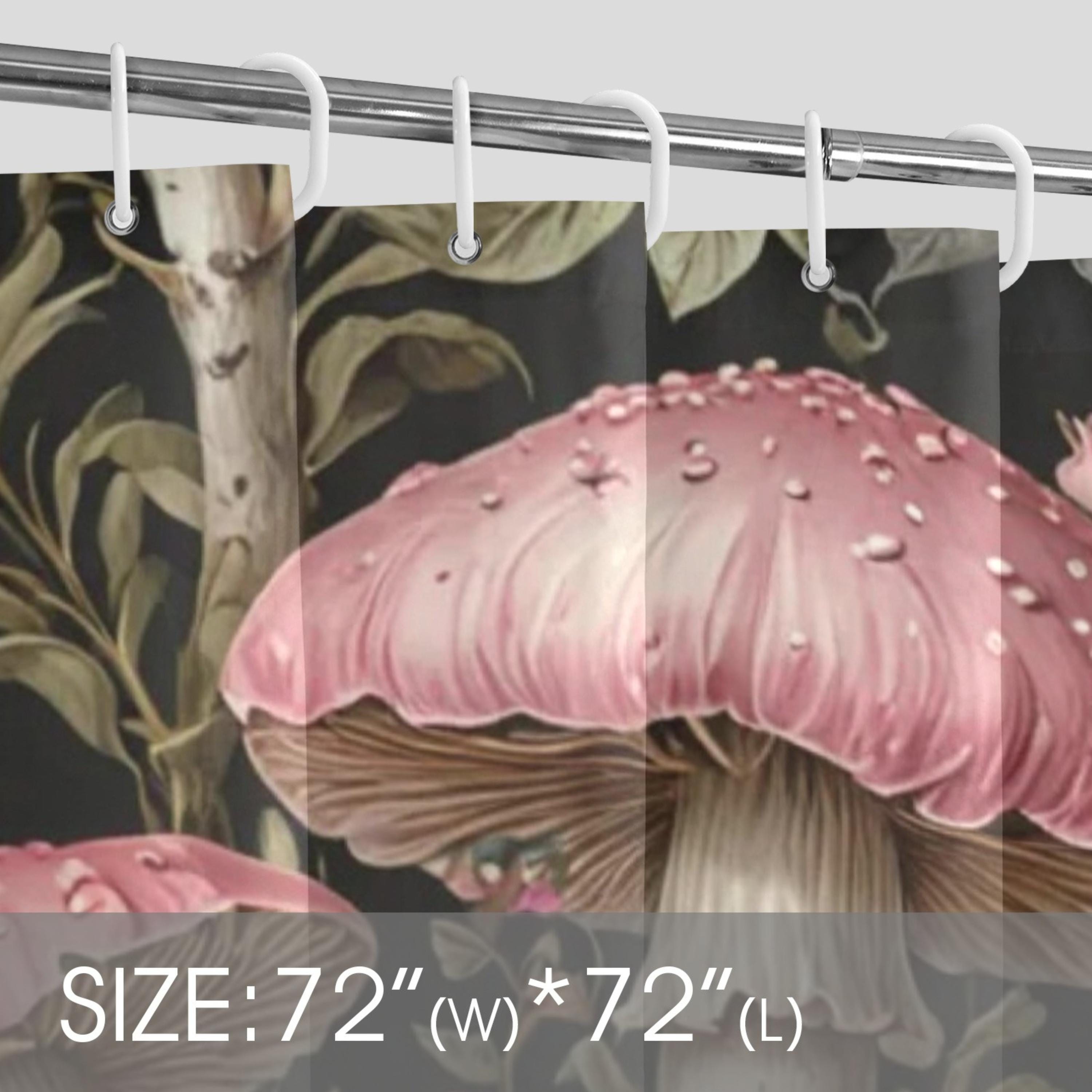 Pink Mushroom Shower Curtain