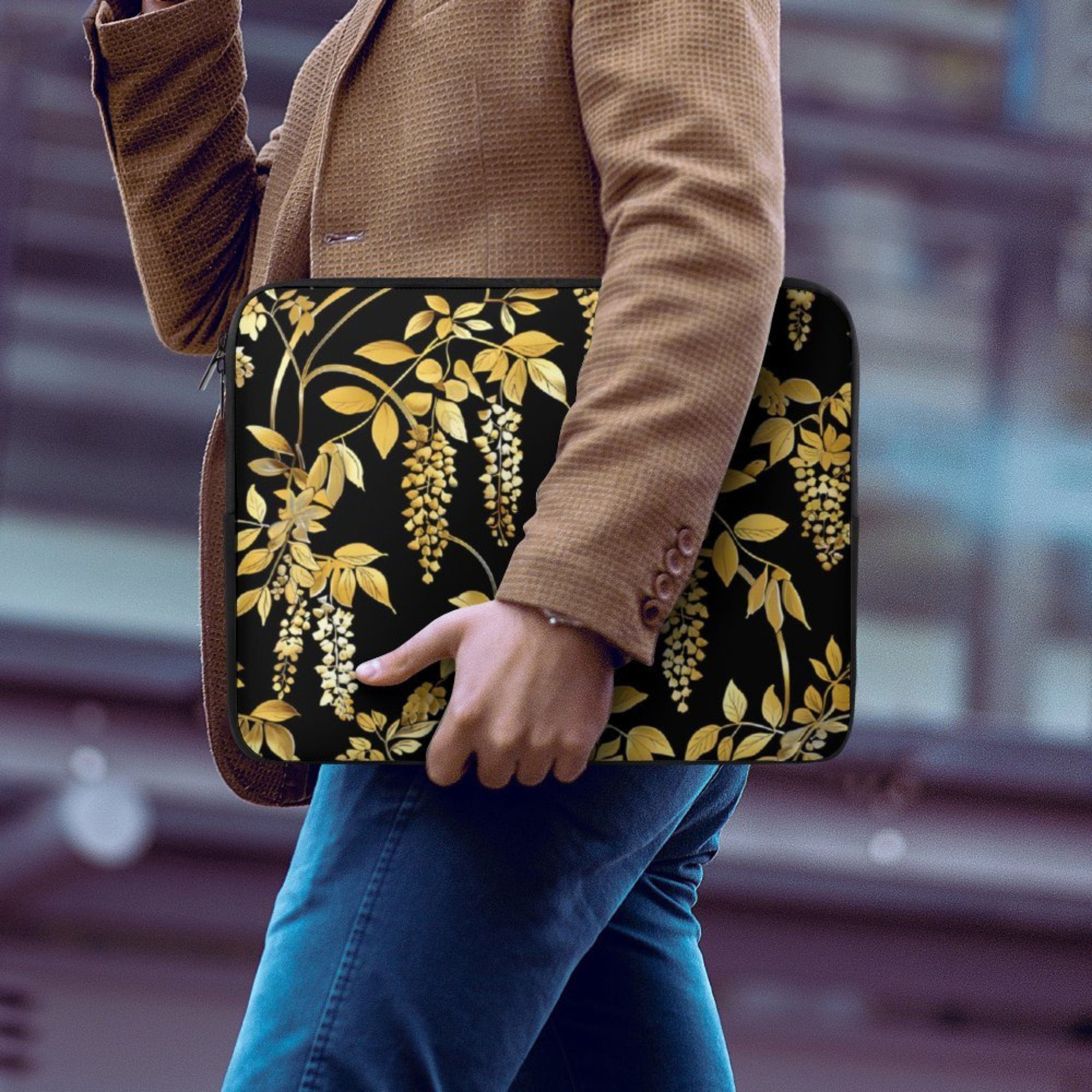 Gold Wisteria Laptop Sleeve