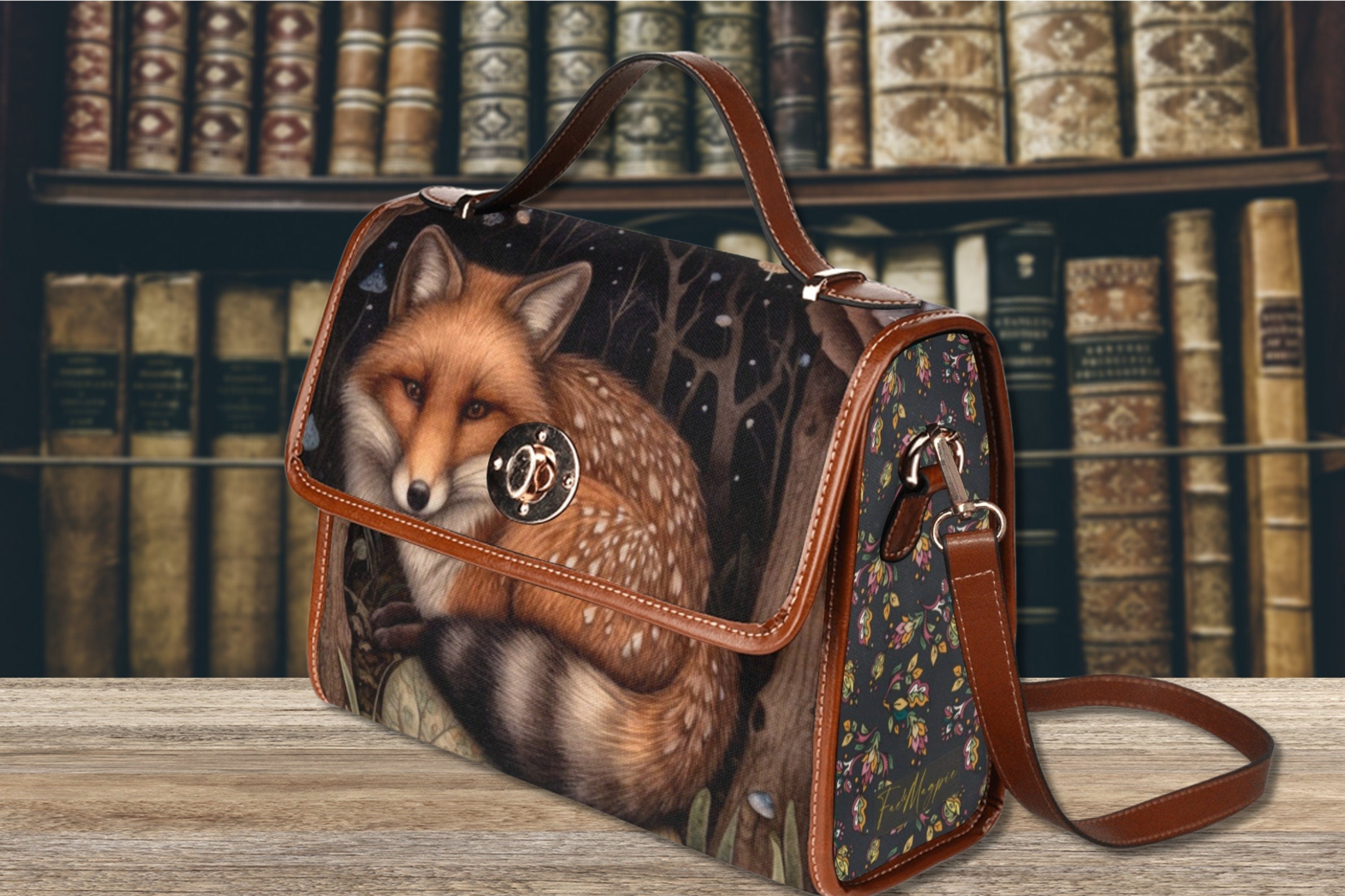 Midnight Fox Satchel Bag