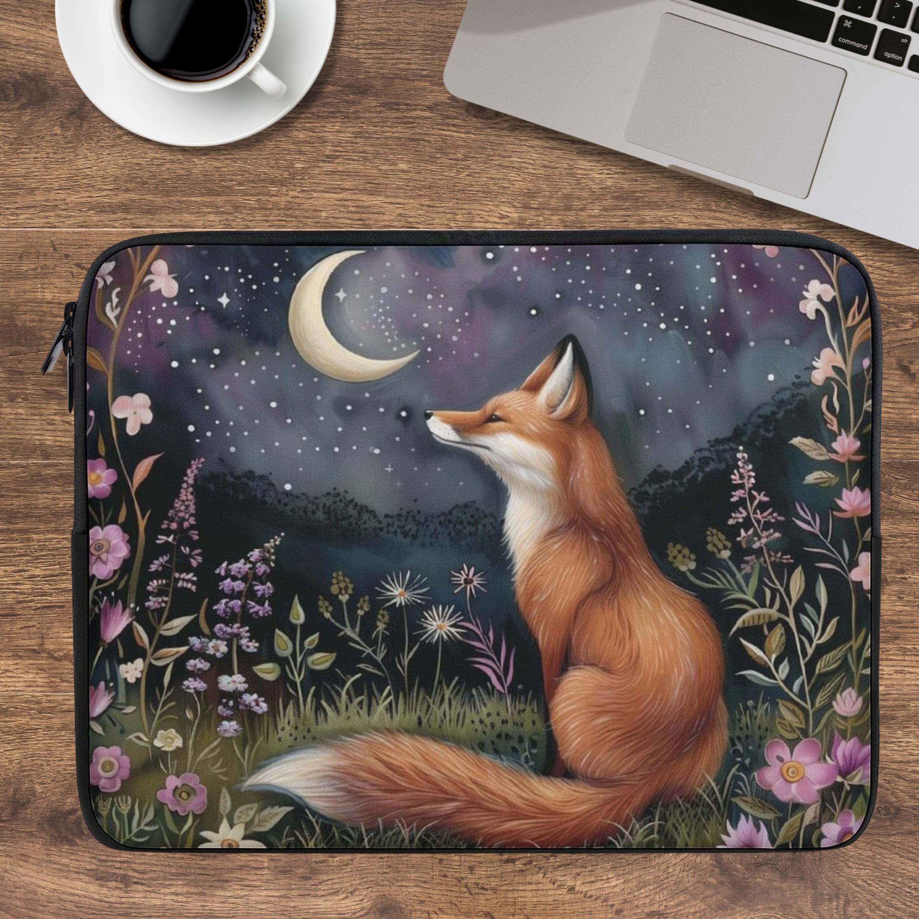 Moon Gaze Fox Laptop Sleeve