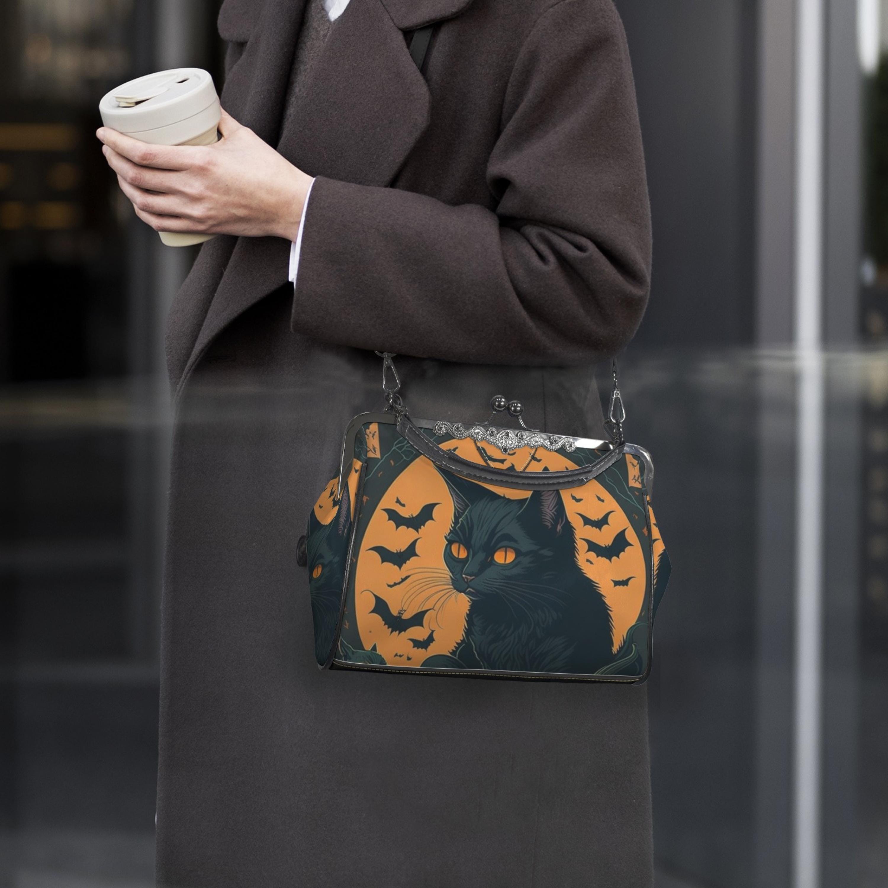 Halloween Cat Kisslock Bag
