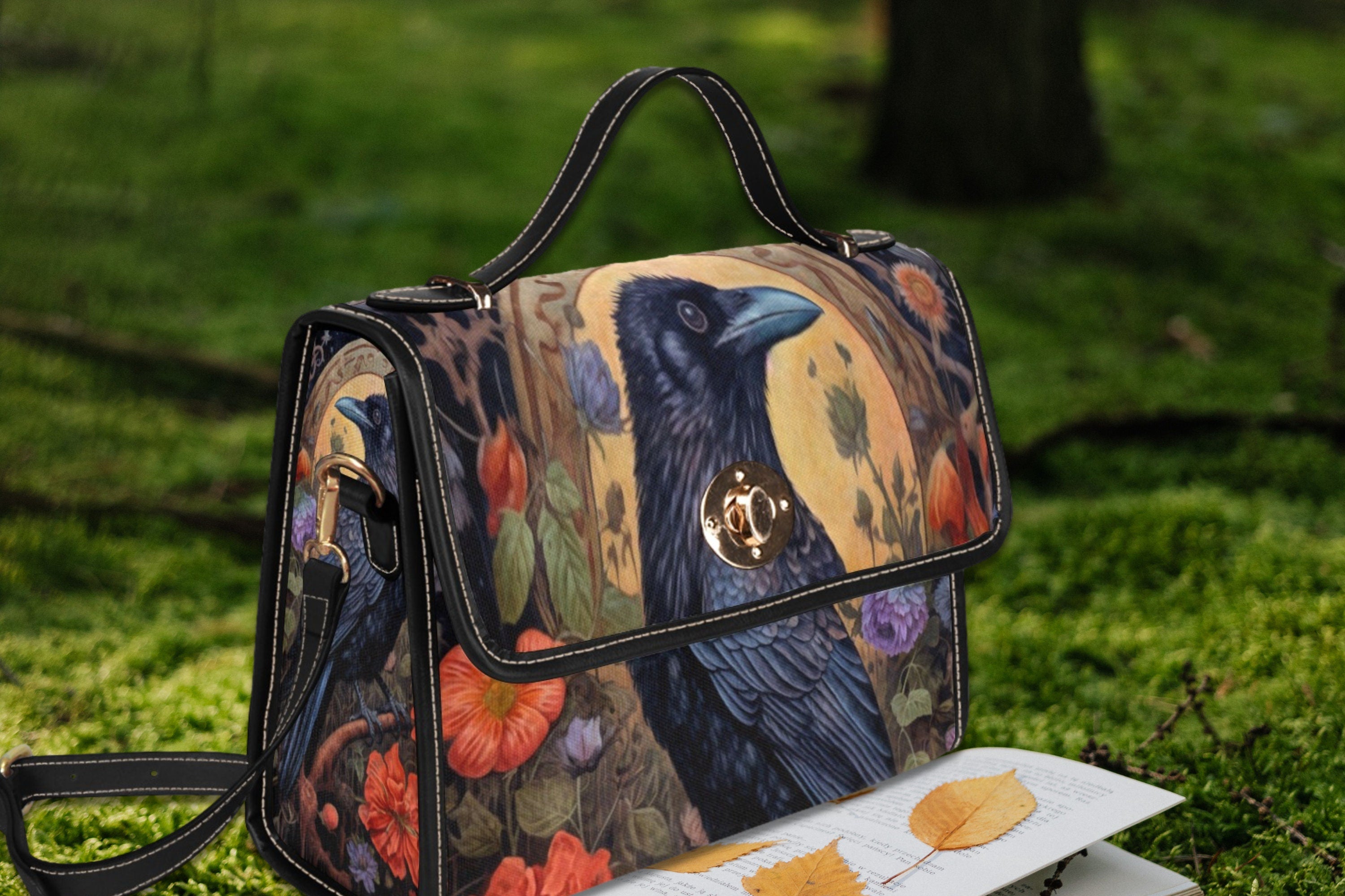 Black Crow Satchel Bag