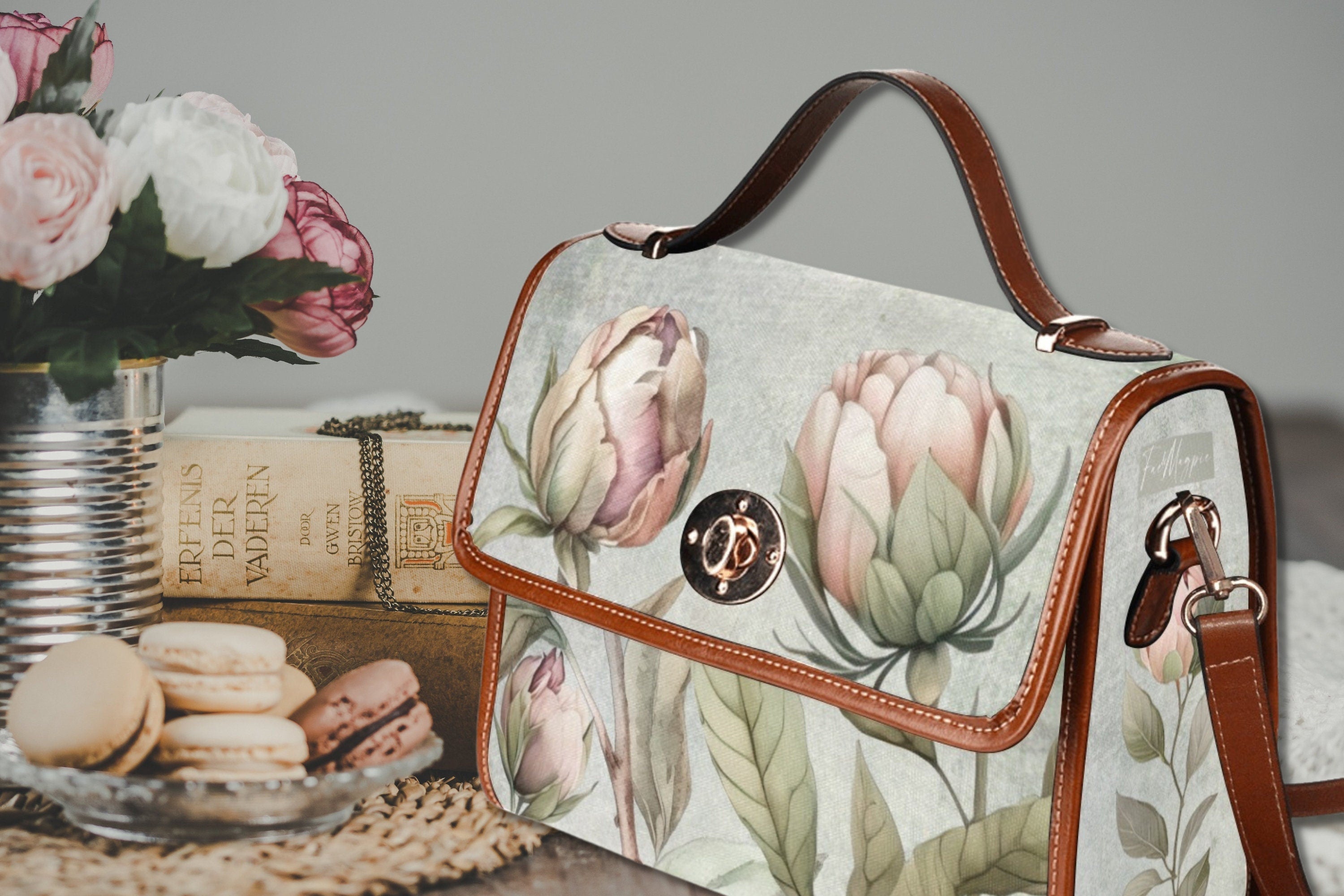 Peonies Satchel Bag