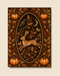 Autumnal Leaping Hare Art Print