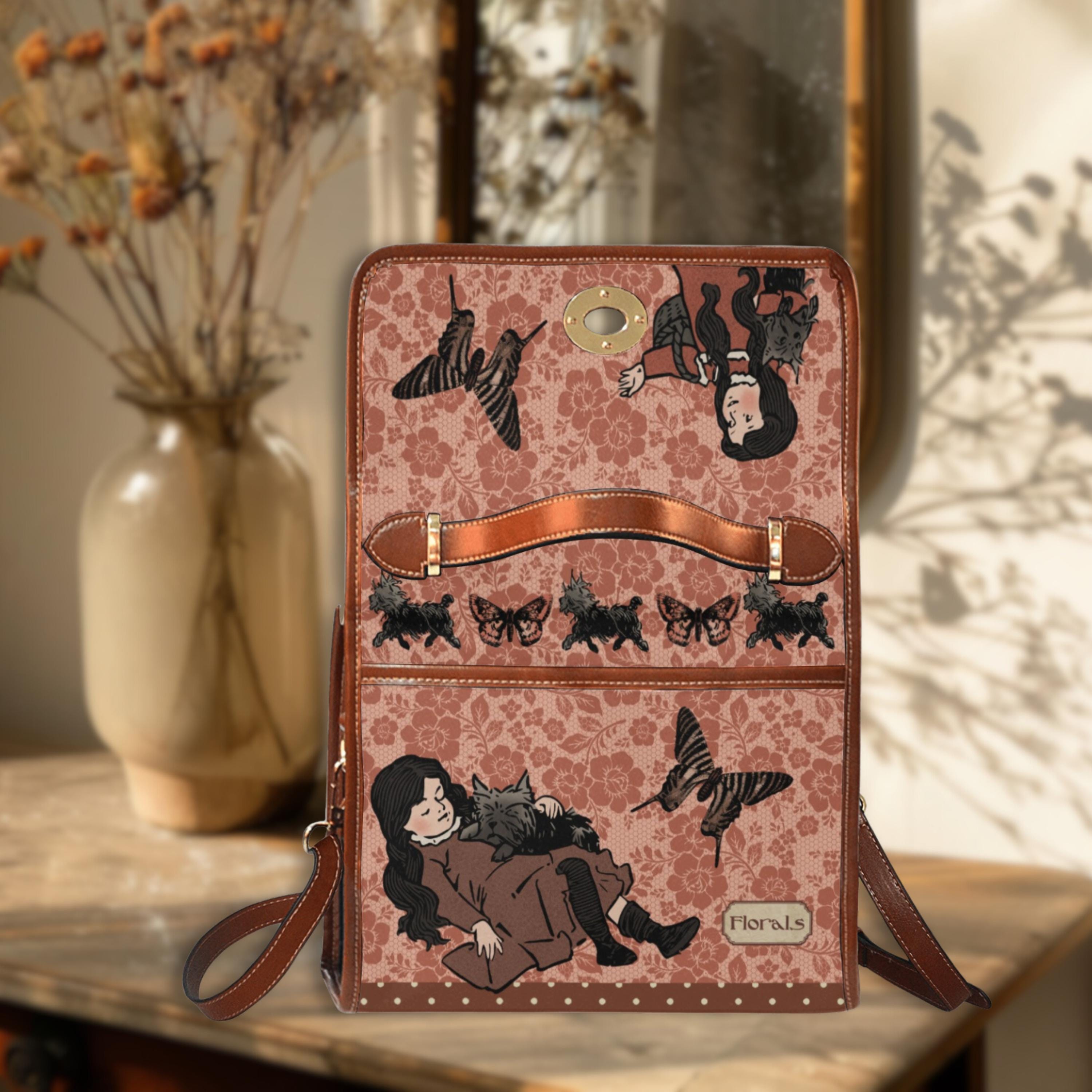 Girl And Dog Satchel Bag