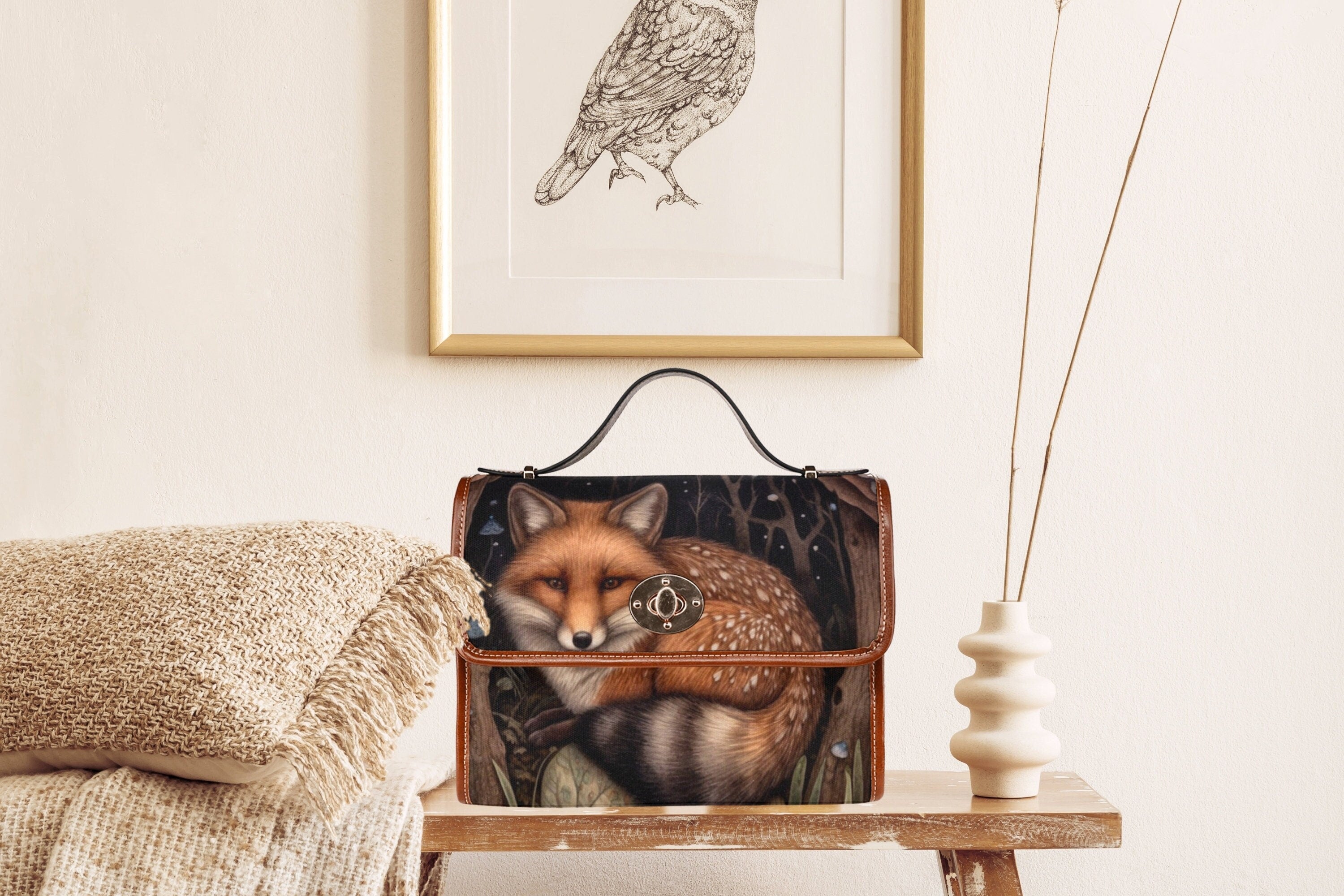 Midnight Fox Satchel Bag