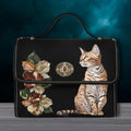 Fae & Magpie Bengal Cat satchel handbag with a sleek design and detailed Bengal cat illustration, crafted from durable materials.