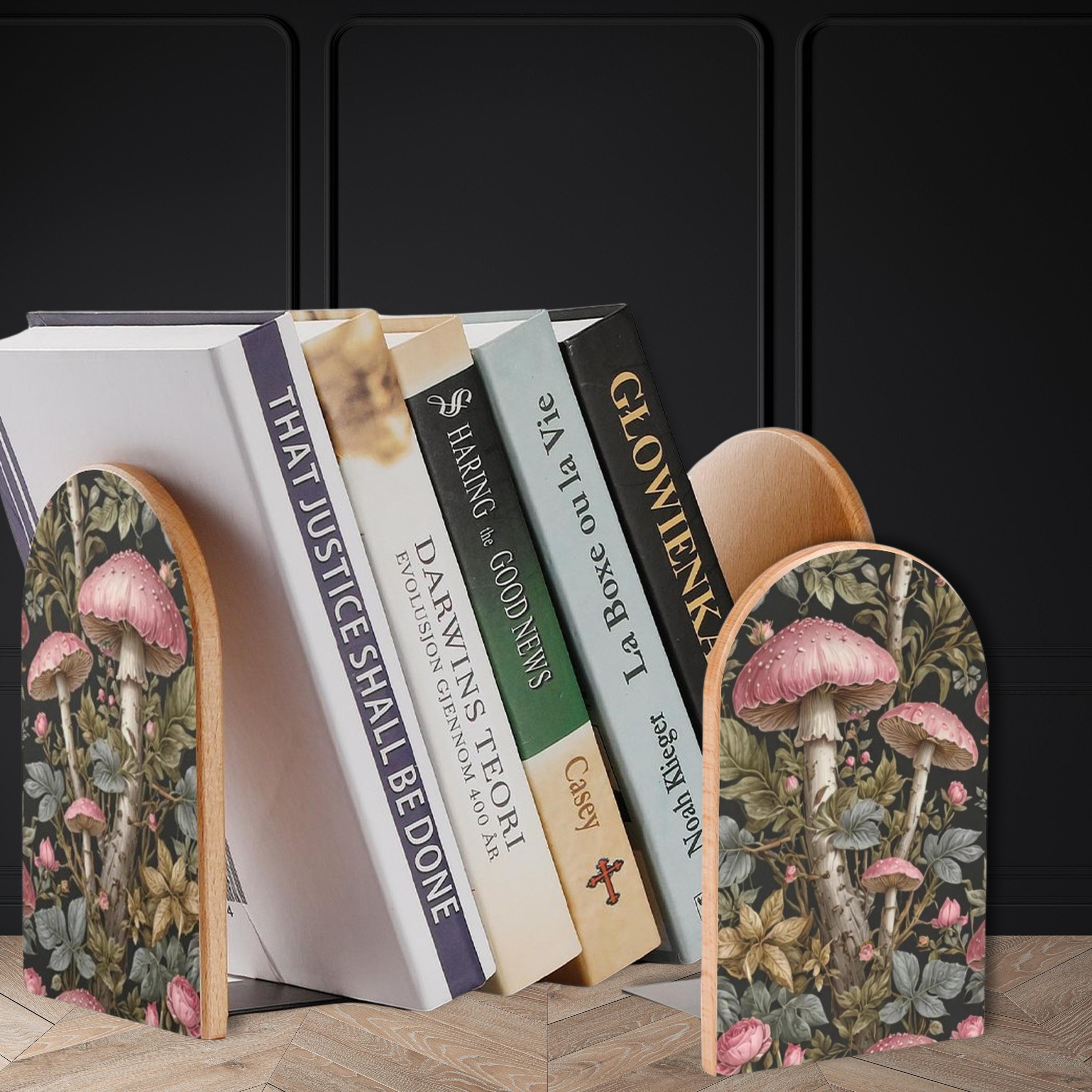 Pink Mushroom Bookends