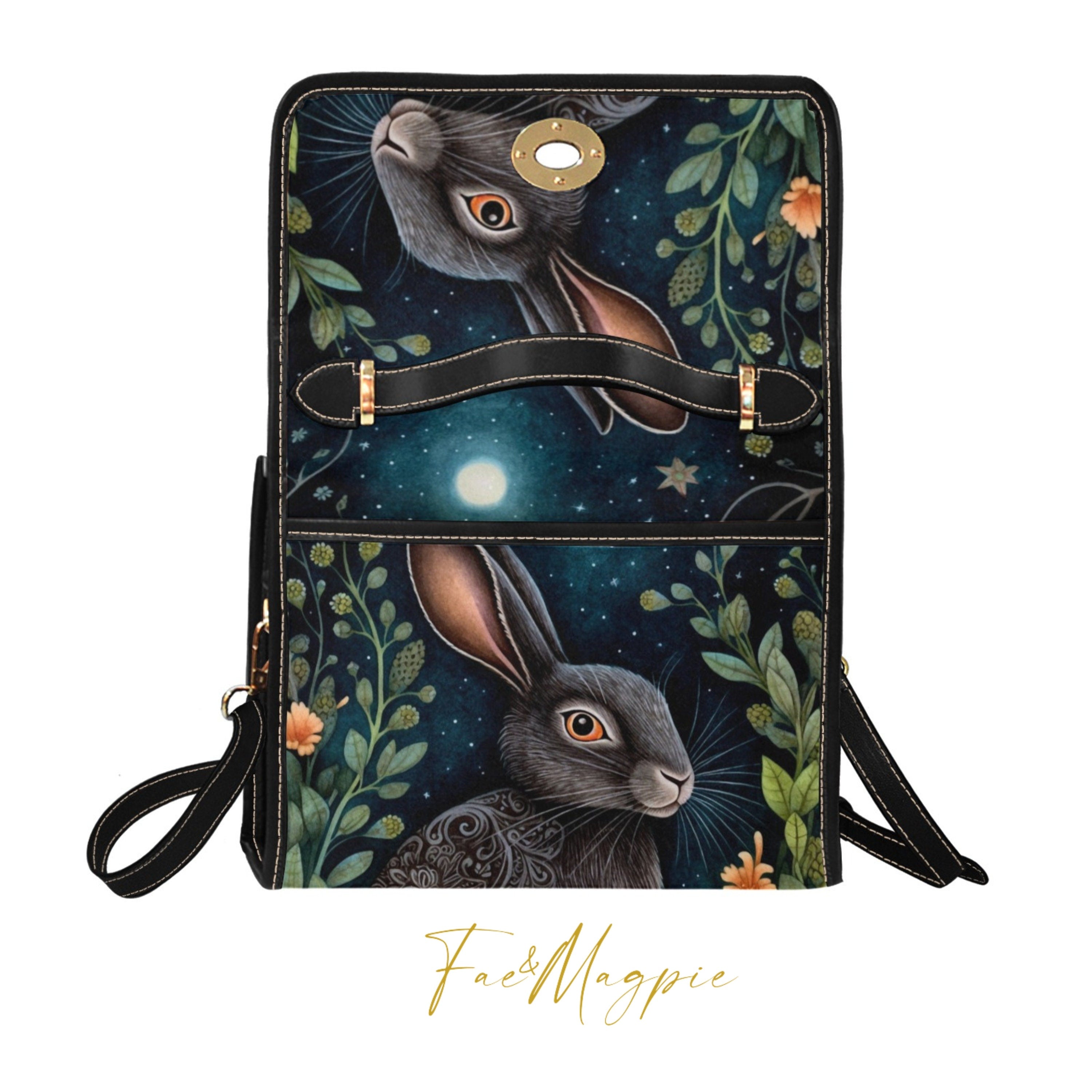 Midnight Hare Satchel Bag