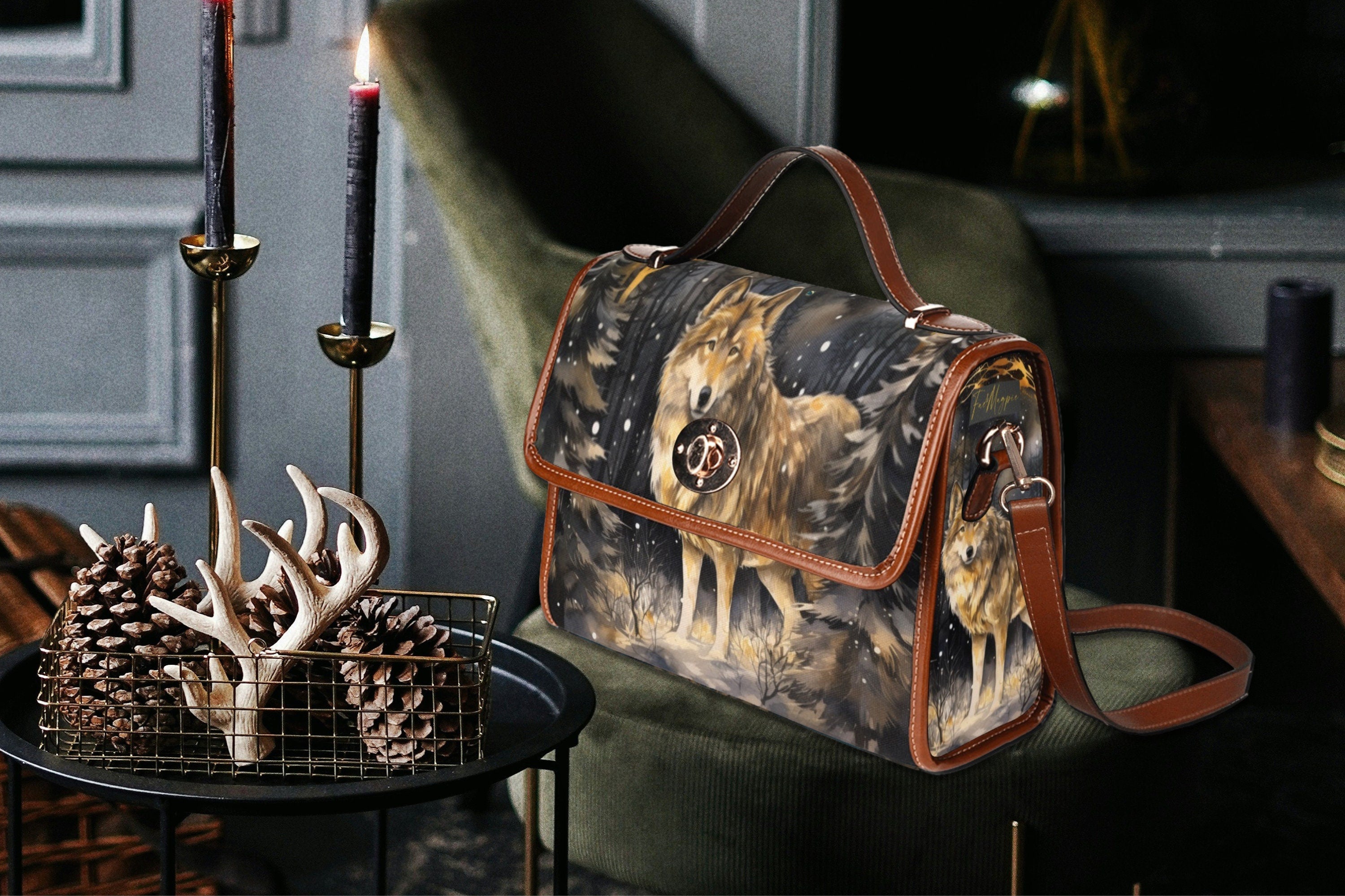 Wolf Satchel Bag