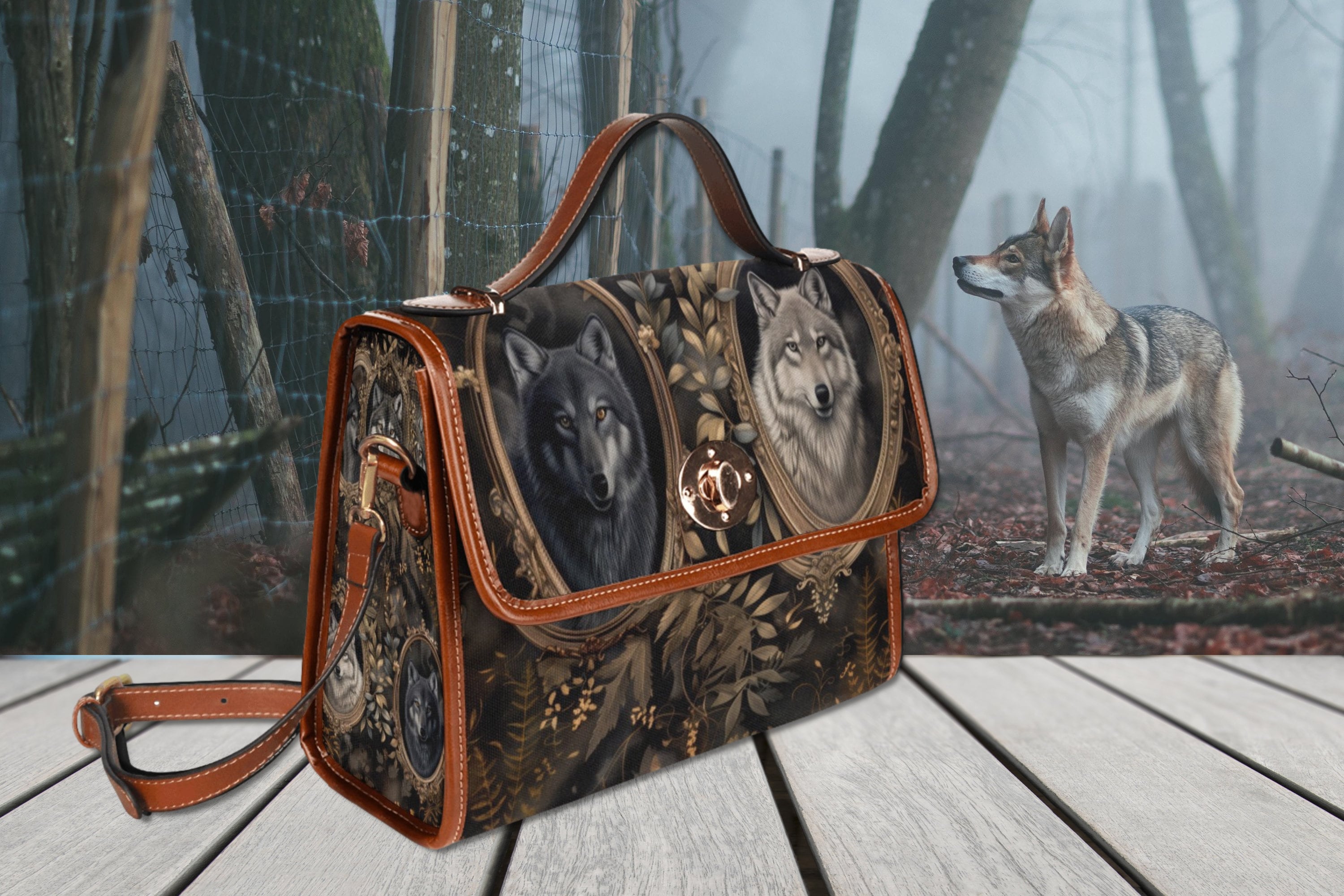 Wolf Satchel Bag