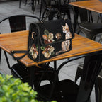 Fae & Magpie Bengal Cat satchel handbag featuring a detailed Bengal cat design, leather strap, and structured shape.