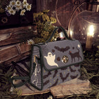 Fae & Magpie Spooky Satchel Bag featuring a dark, enchanted design with spooky details and sturdy leather-like material.