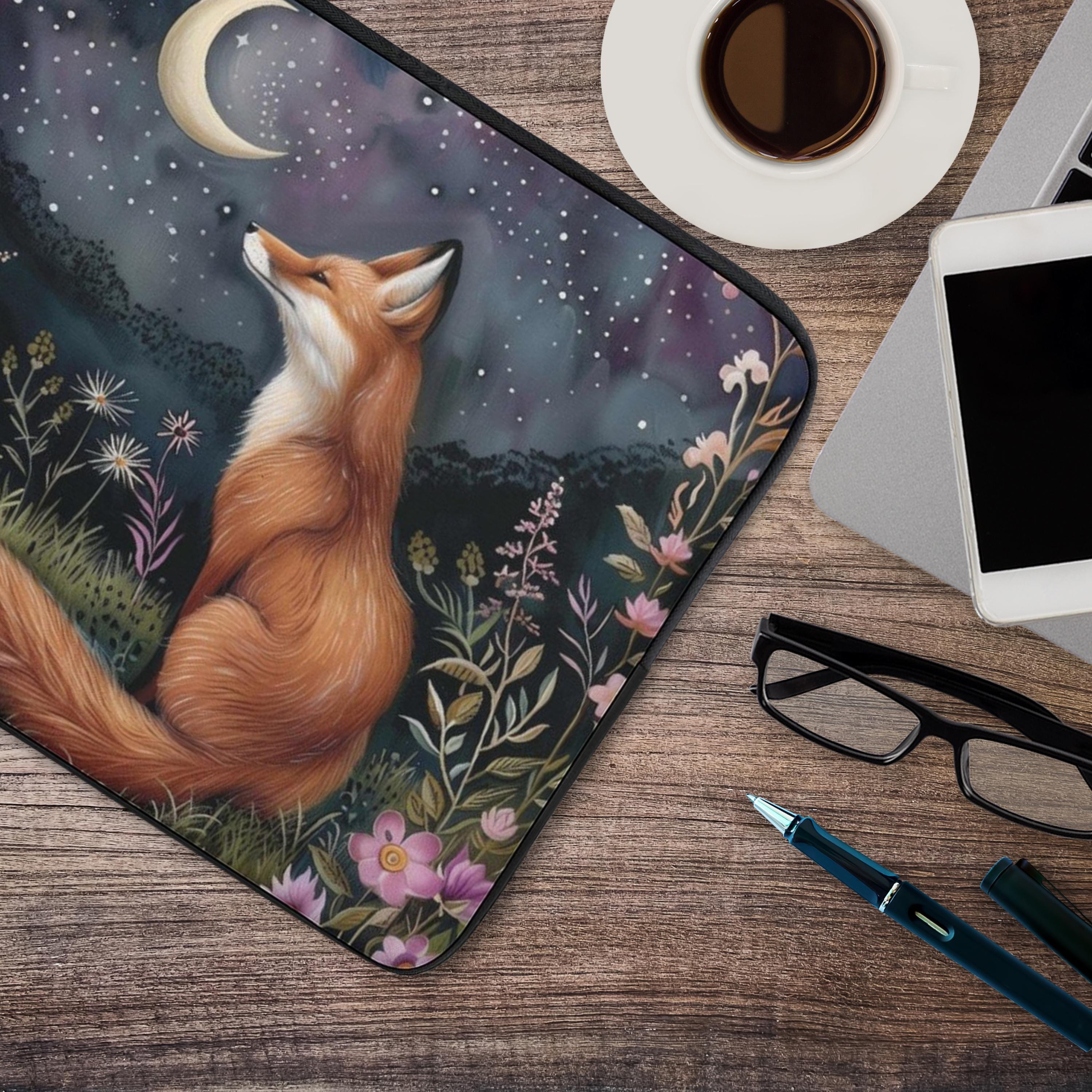 Moon Gaze Fox Laptop Sleeve