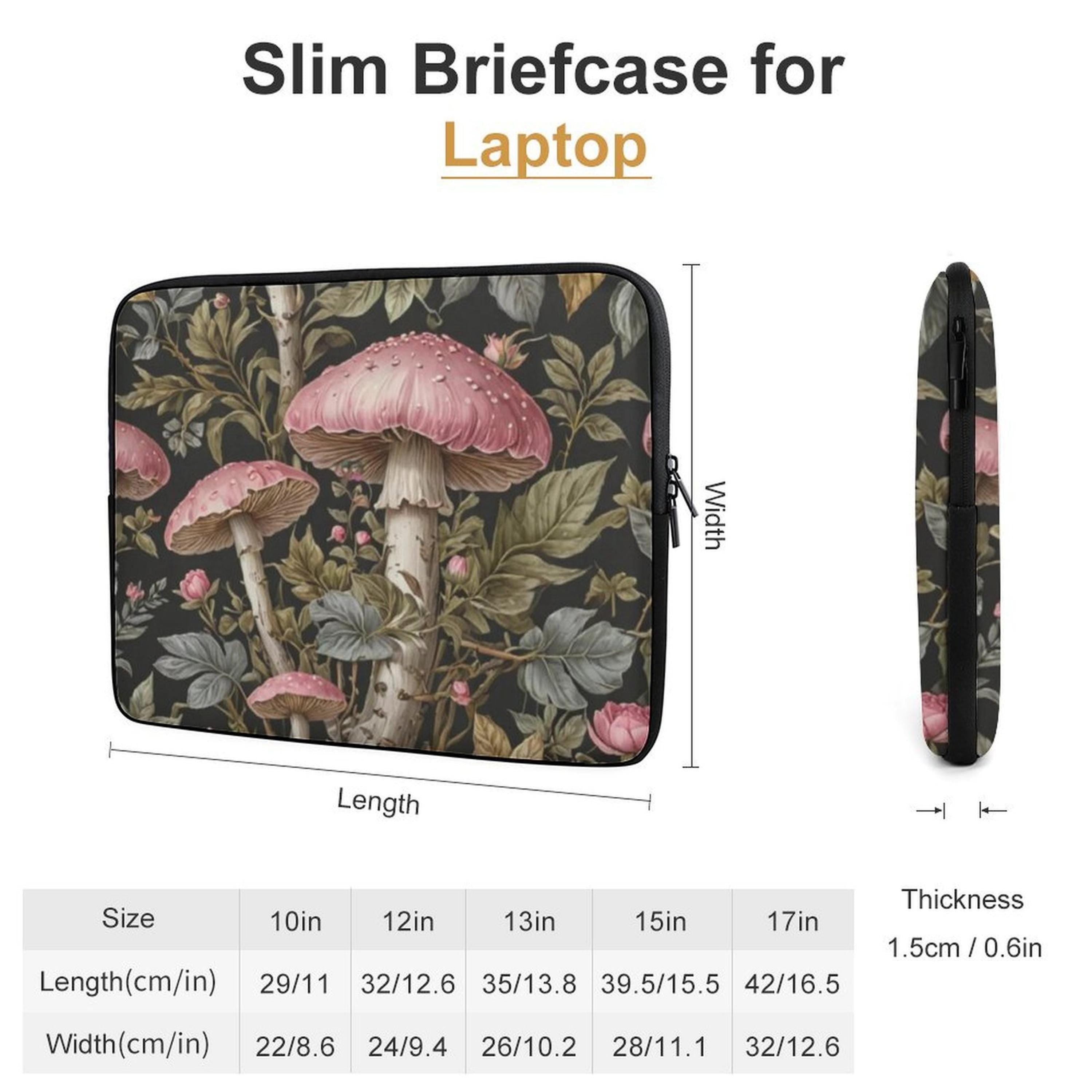 Pink Mushroom Laptop Sleeve