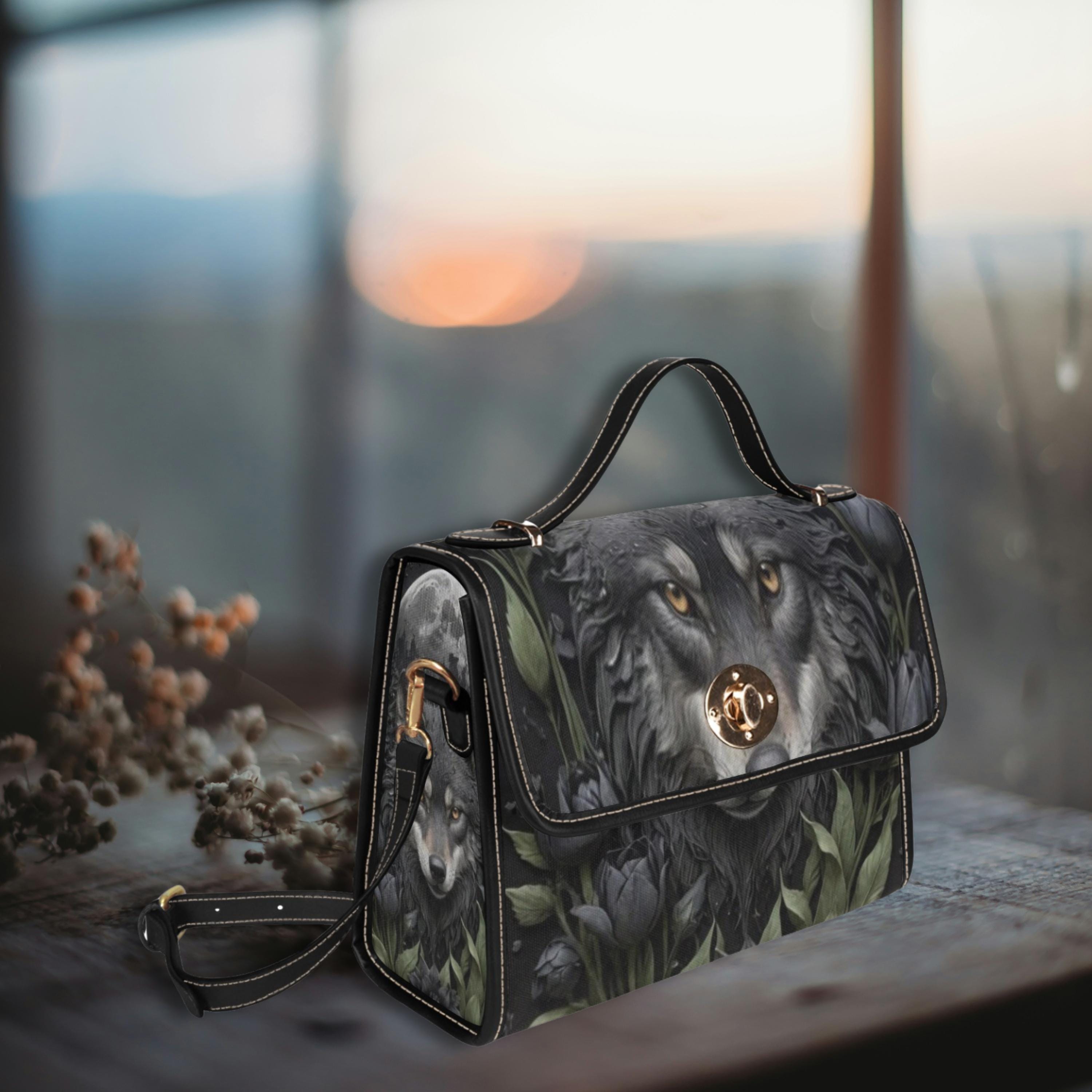 Black Wolf Satchel Bag