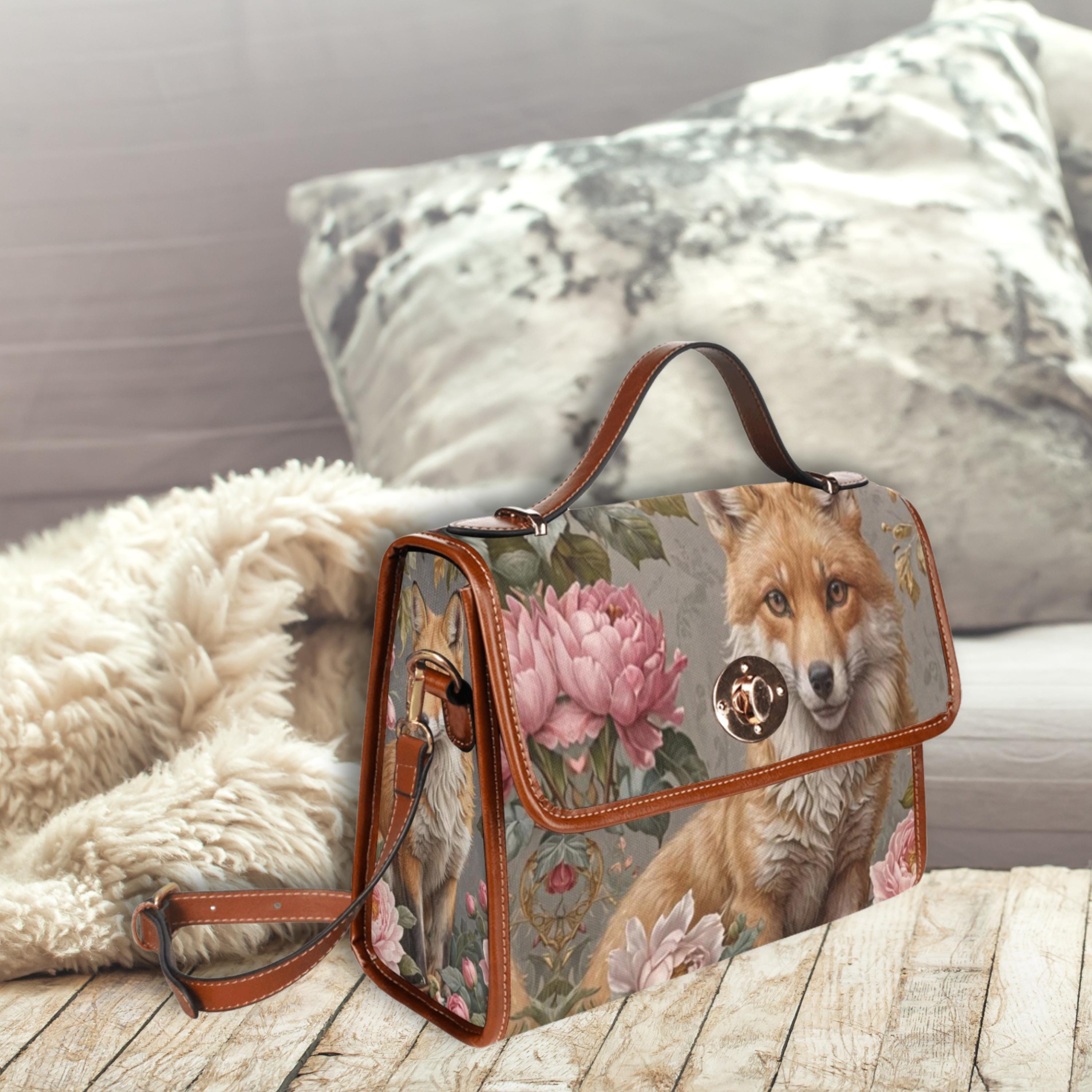 Fox Pink Flower Satchel Bag