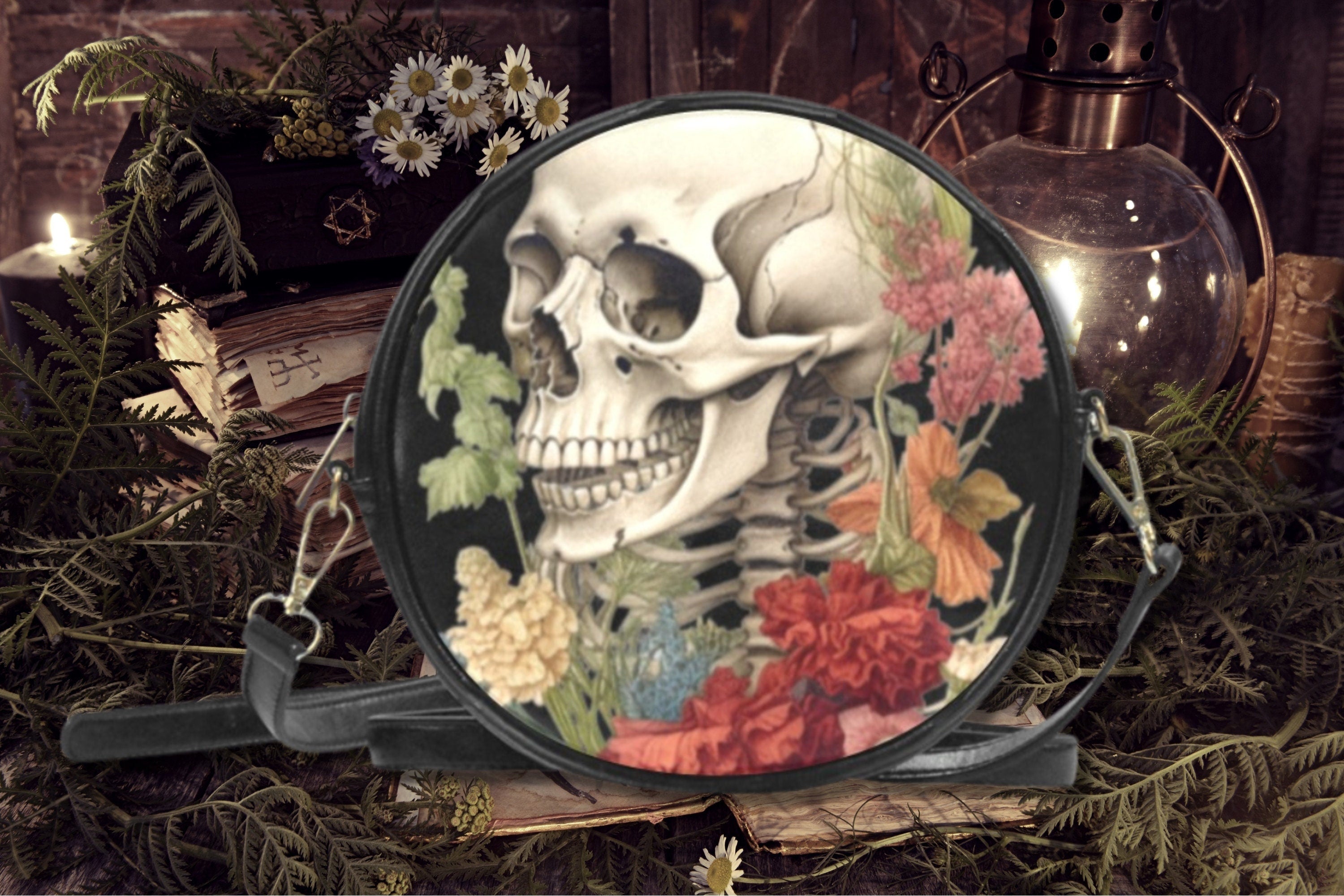 Skull Botany Drum Bag