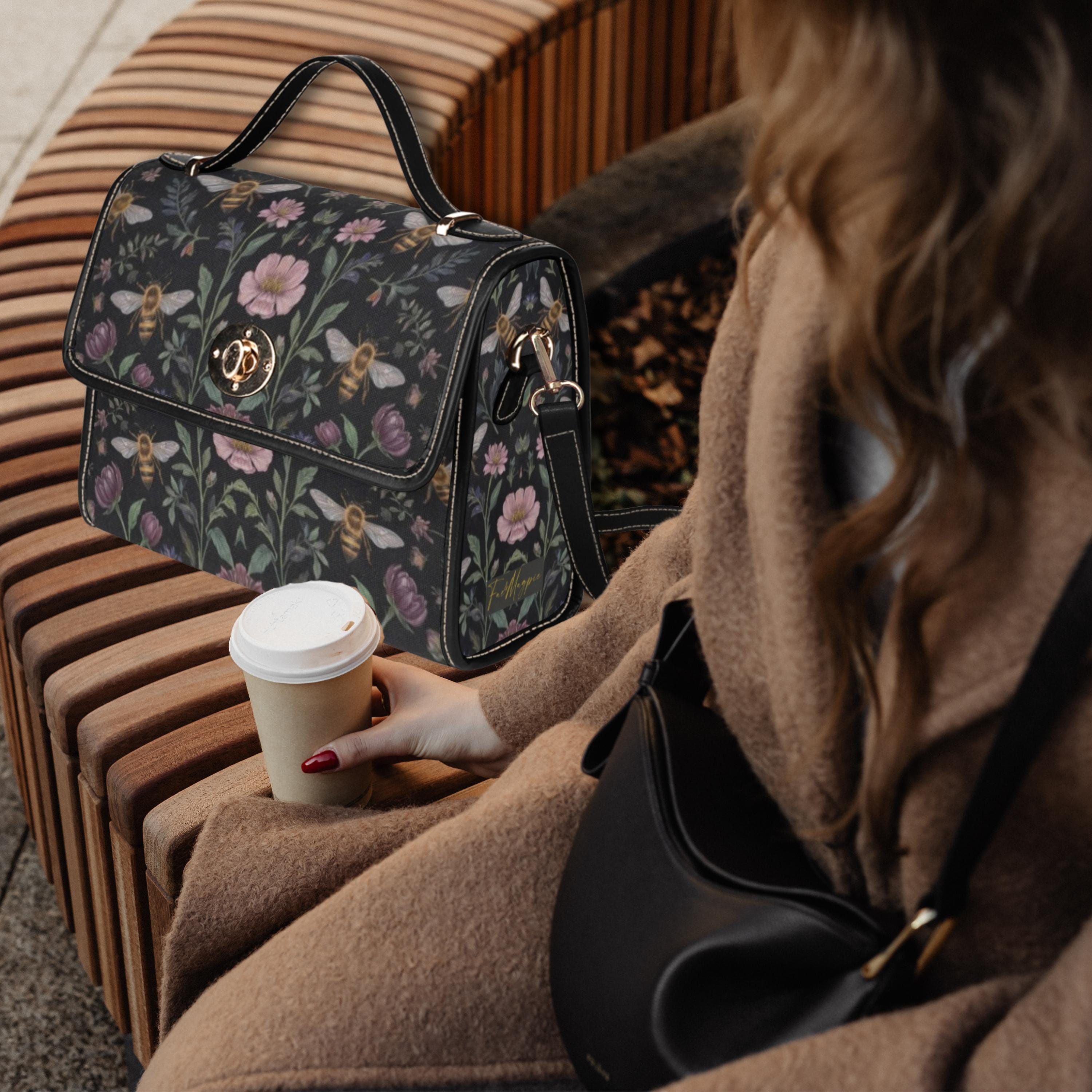 Floral Bees Satchel Bag