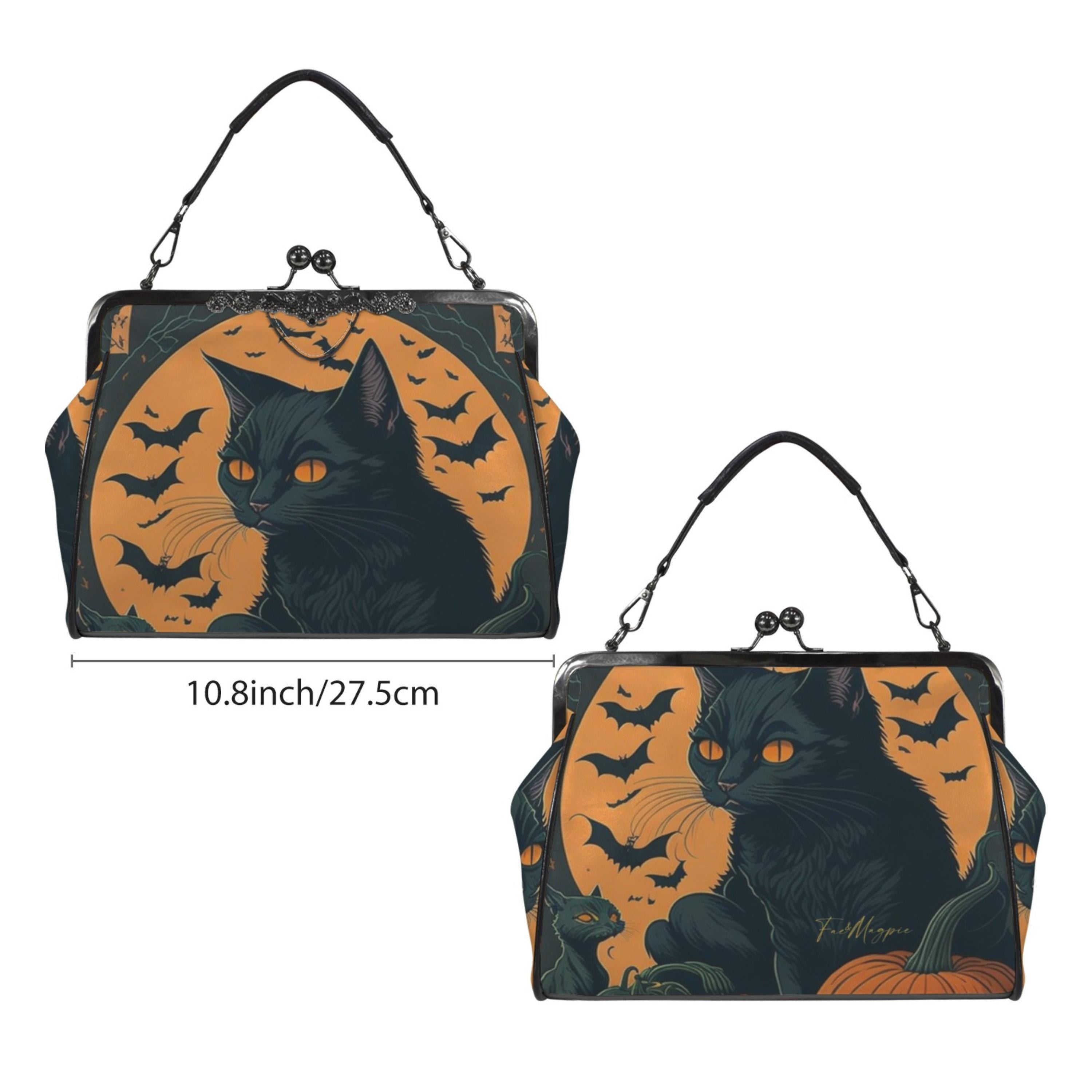 Halloween Cat Kisslock Bag