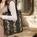 Moon Phase Faux Leather Tote Bag