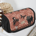 Fae & Magpie girl and dog pouch with colorful printed design, featuring a small fabric pouch with a zipper closure.