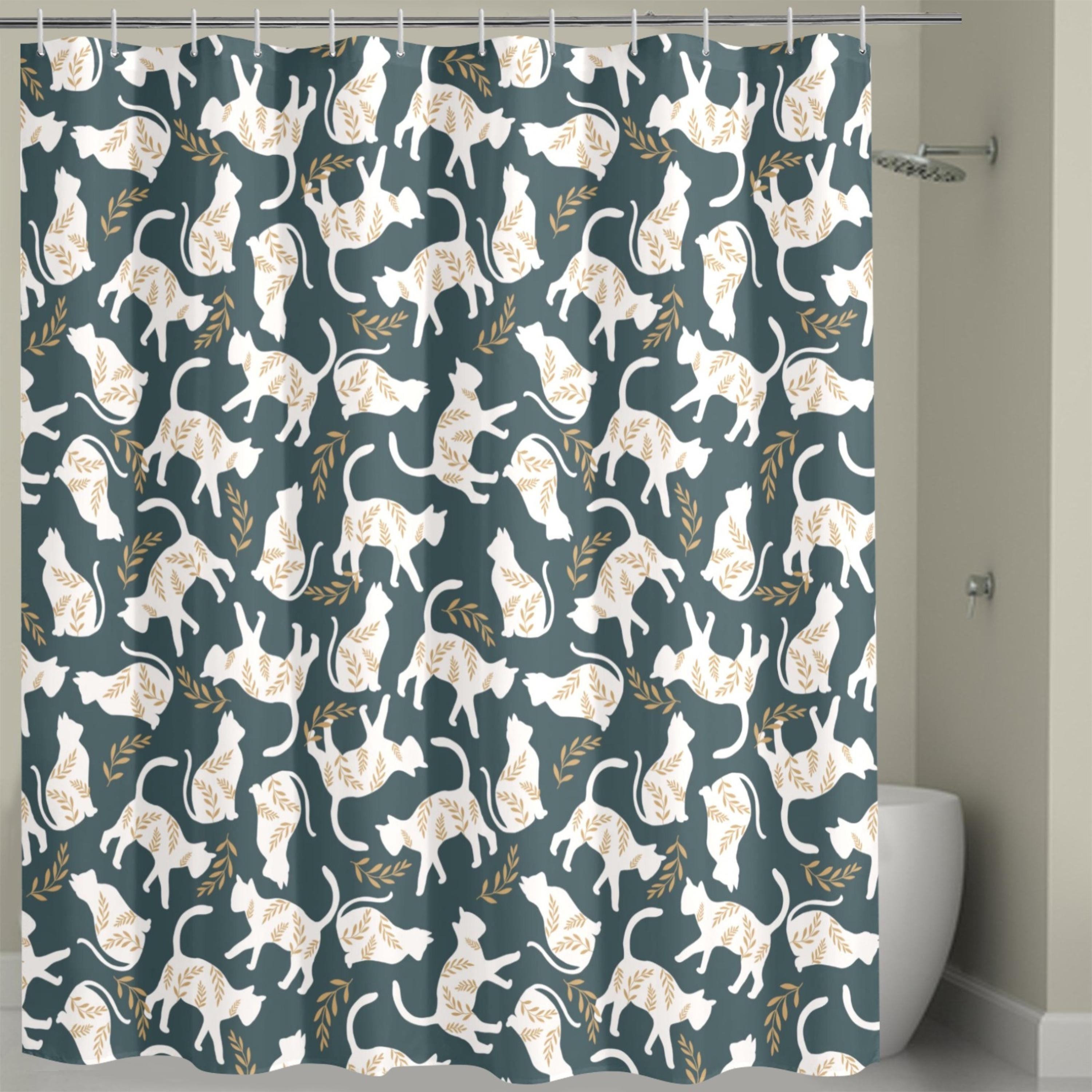 White Cats Shower Curtain