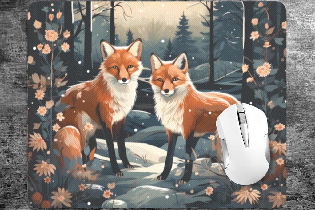 Under Fox Moon Mouse Pad