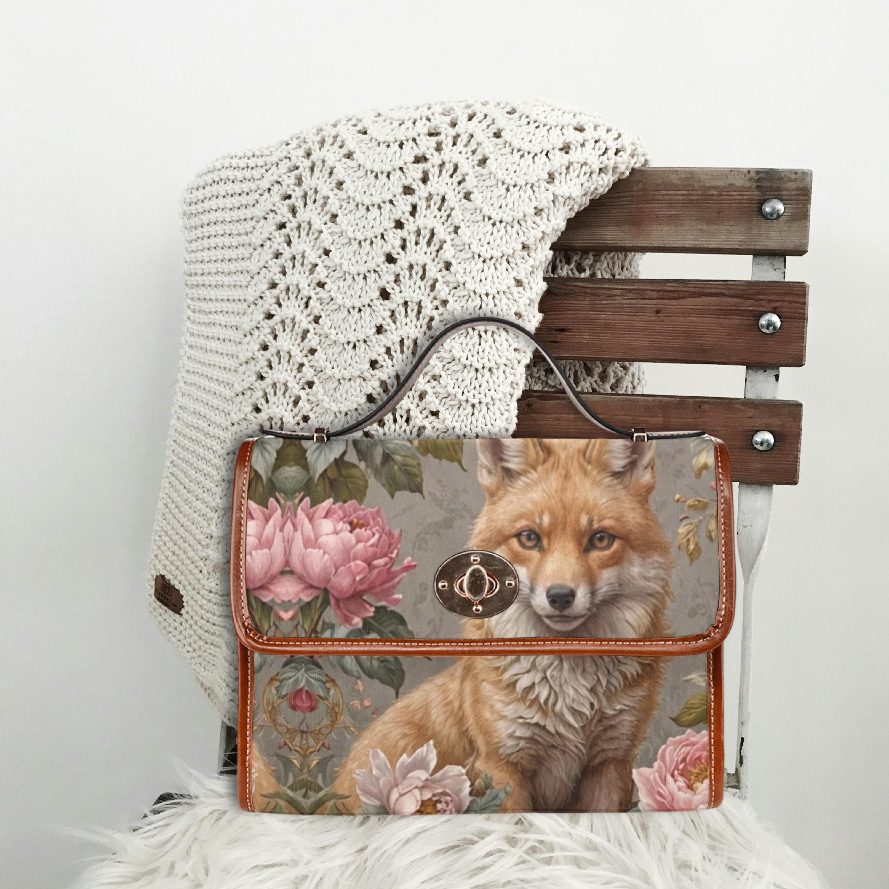 Fox Pink Flower Satchel Bag
