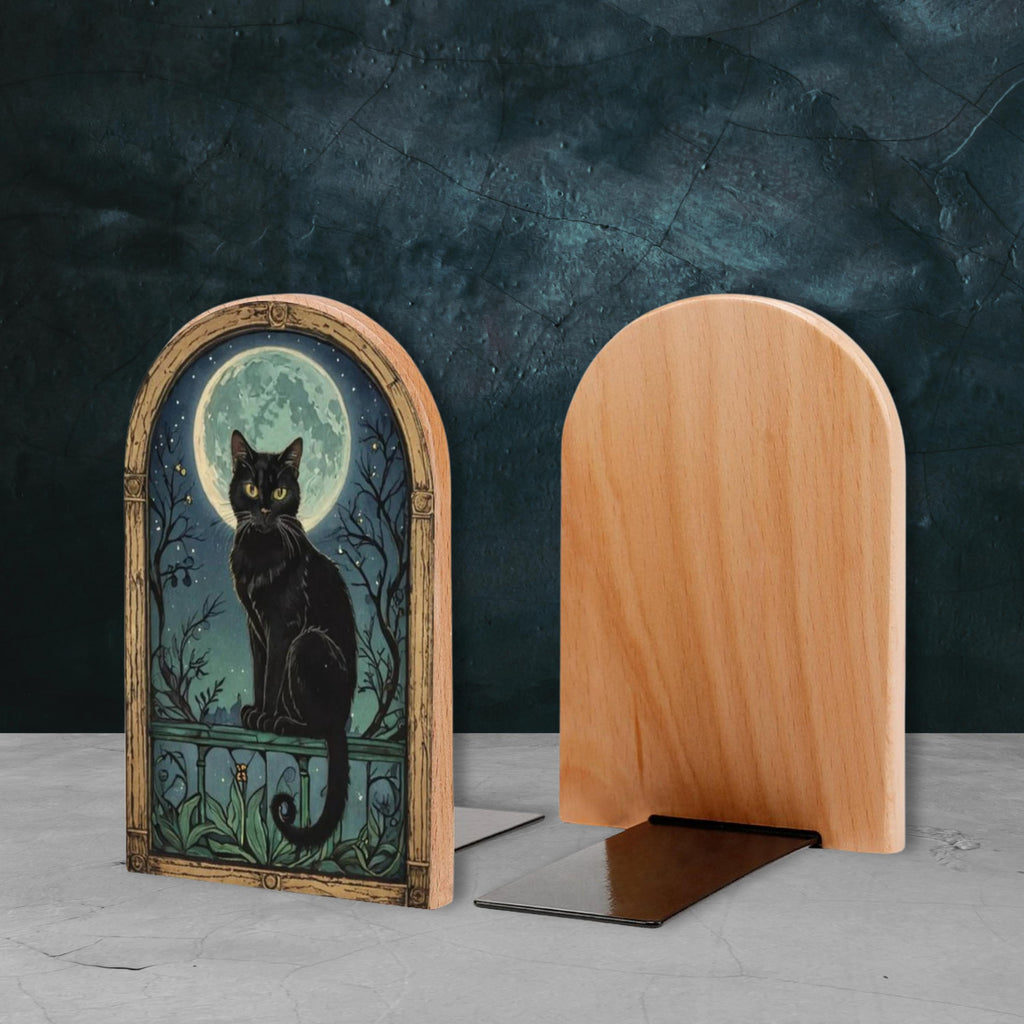 Moon Cat Bookends