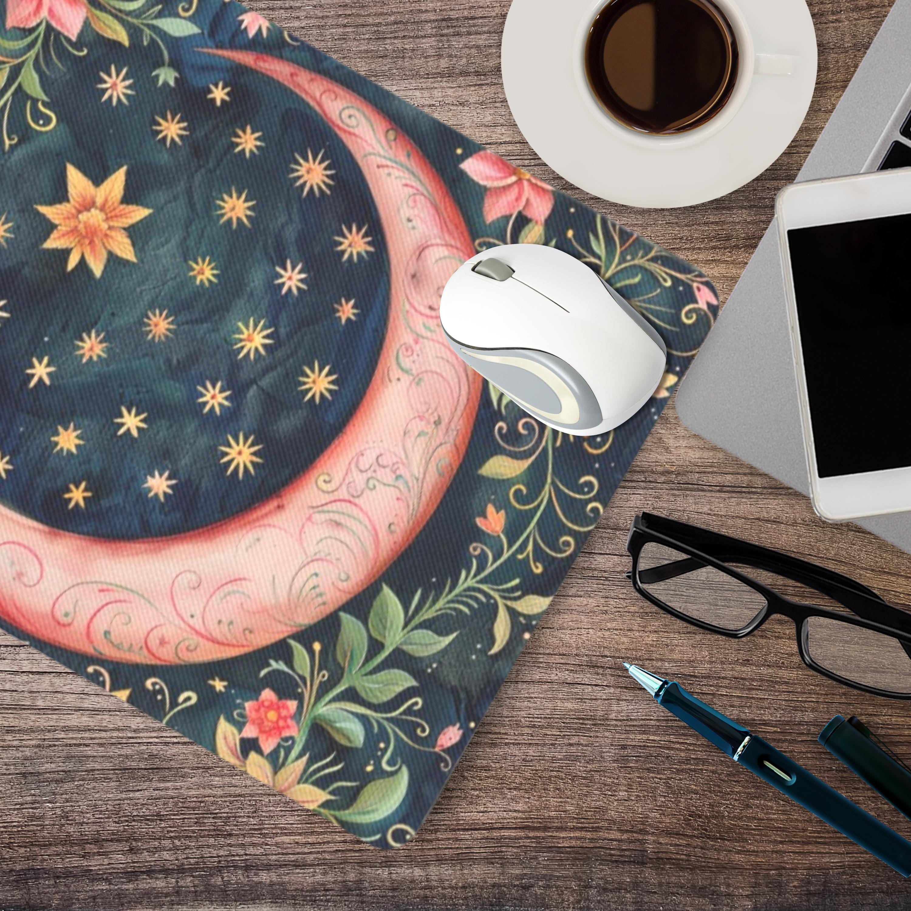 Pink Moon Mouse Pad