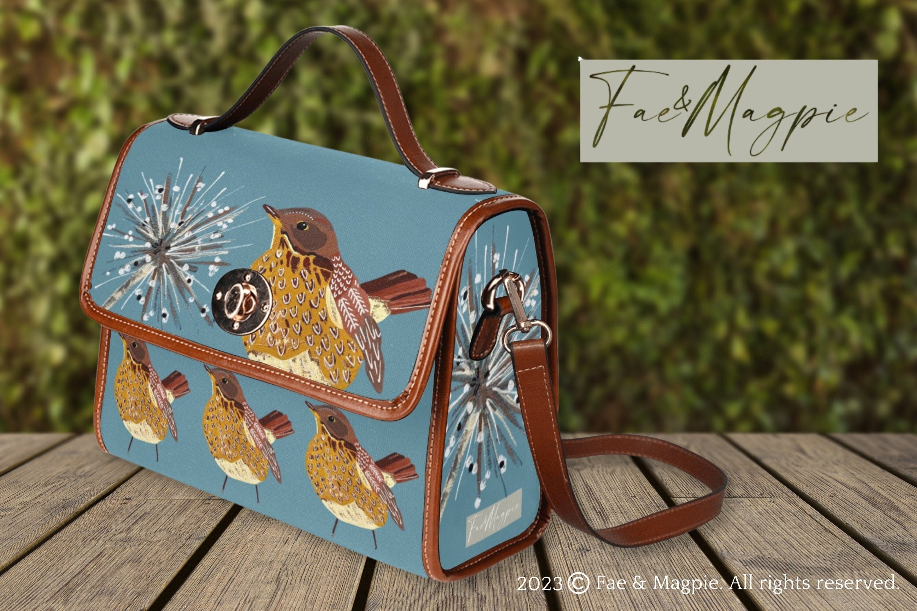 Winter Bird Satchel Bag