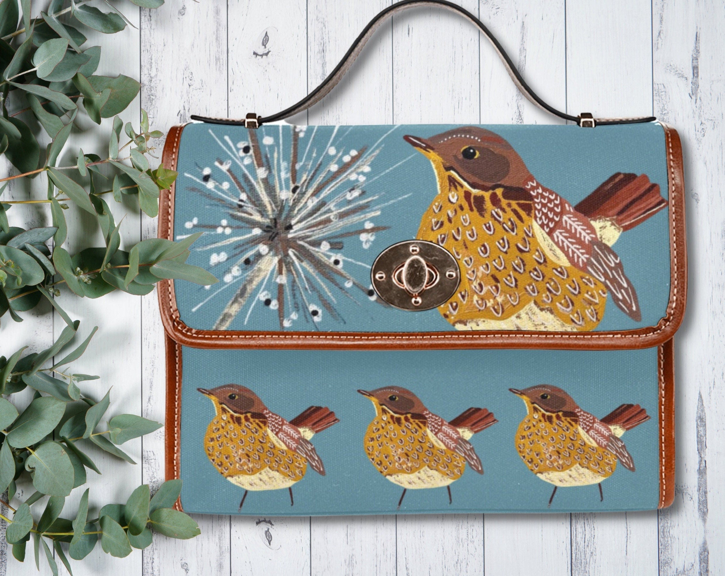 Winter Bird Satchel Bag