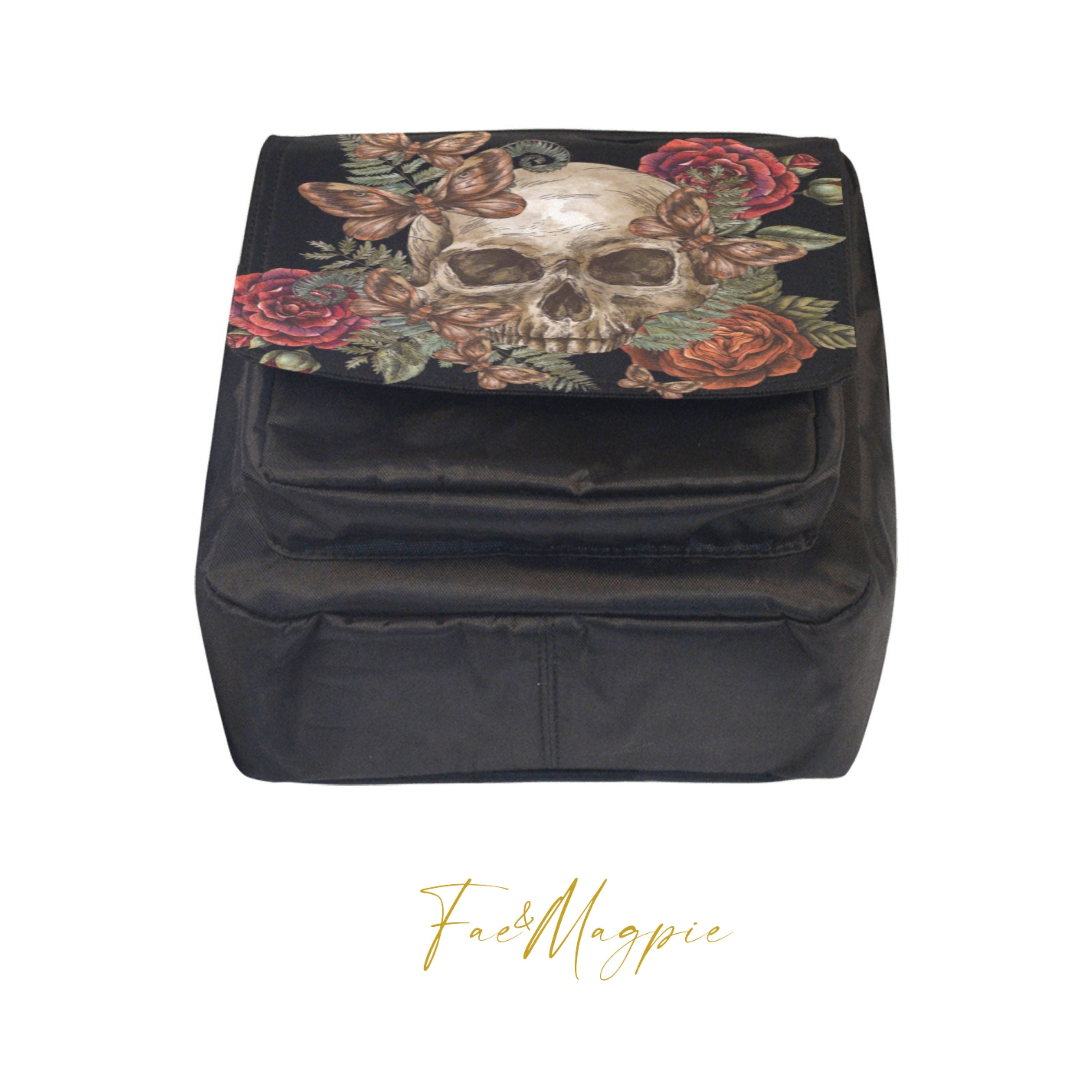 Skull And Roses Flap Bag