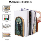 Moon Cat Bookends