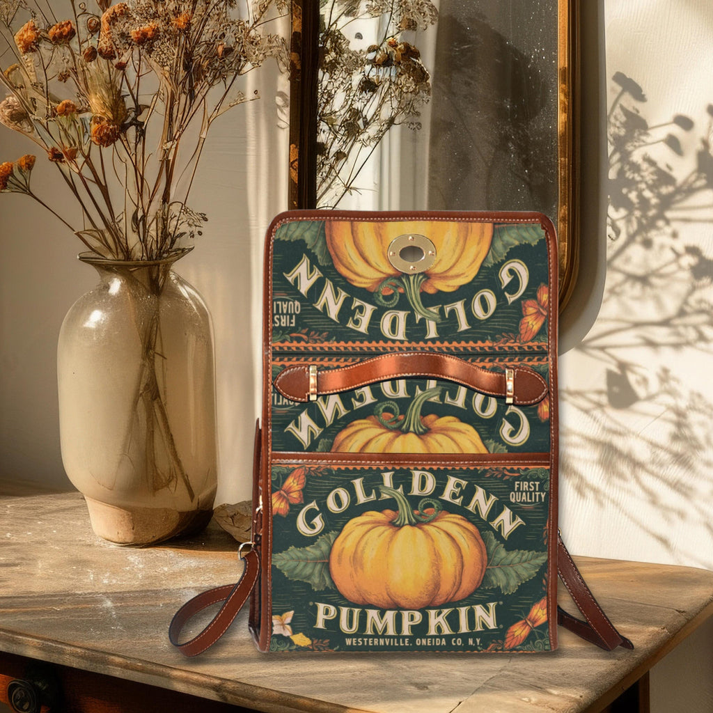 Vintage Pumpkin Satchel Bag