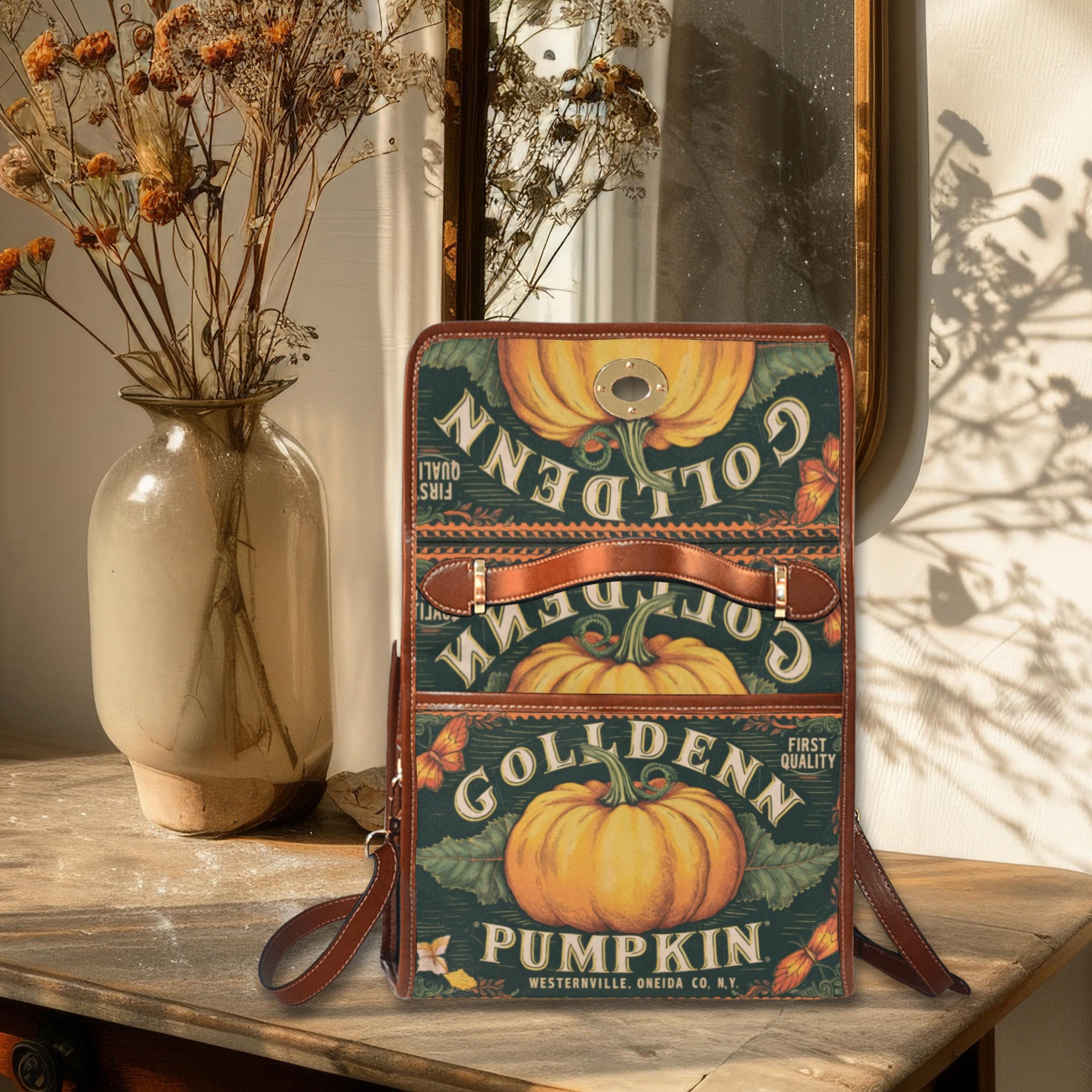 Vintage Pumpkin Satchel Bag
