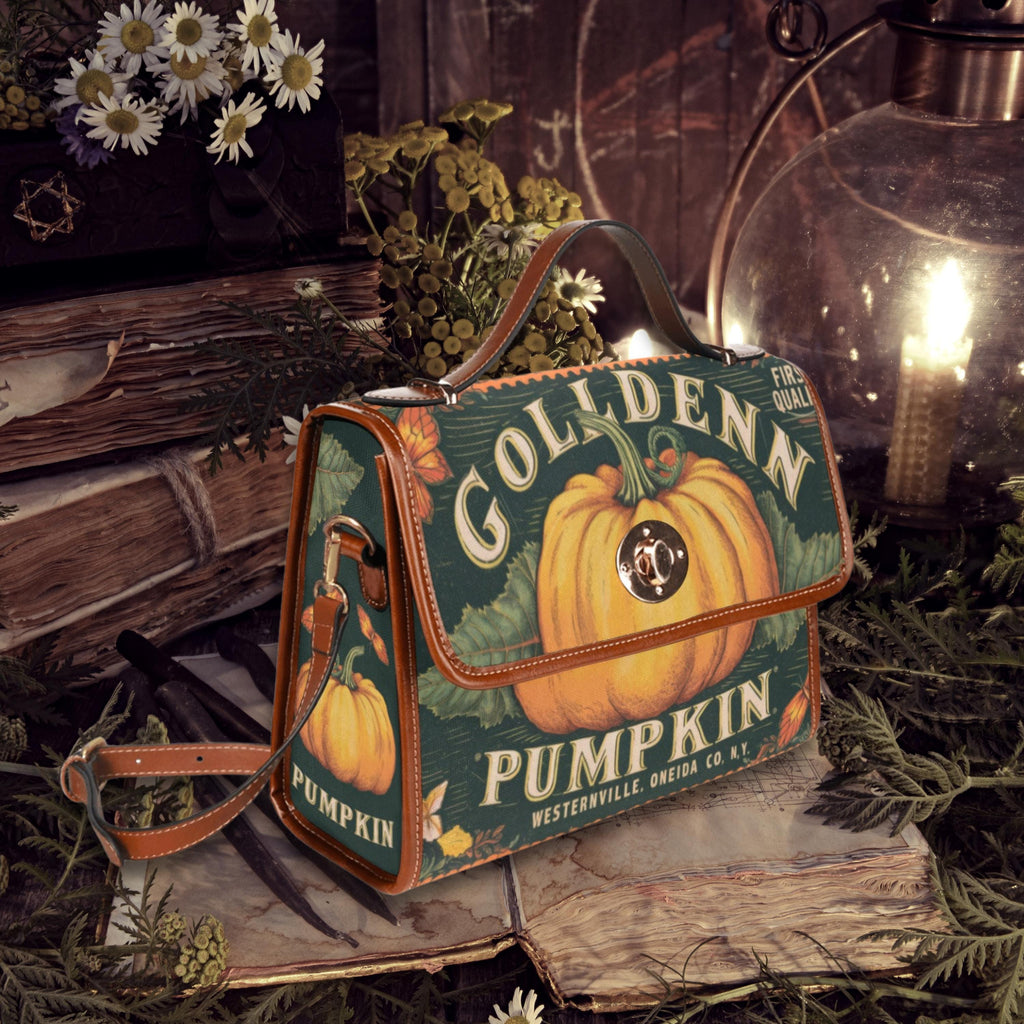 Vintage Pumpkin Satchel Bag