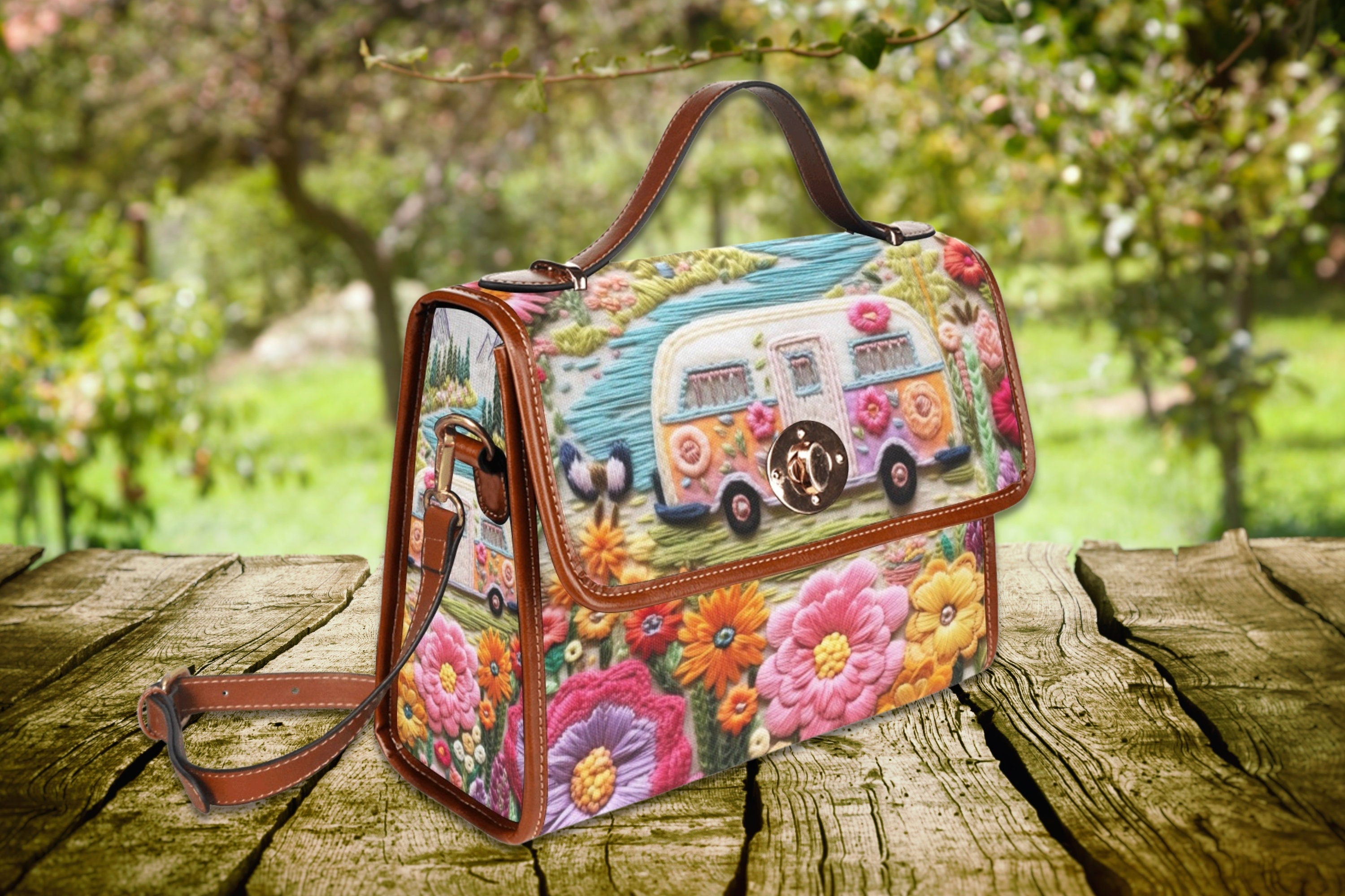 Retro Camper Satchel Bag