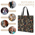 Mushrooms Faux Leather Tote Bag