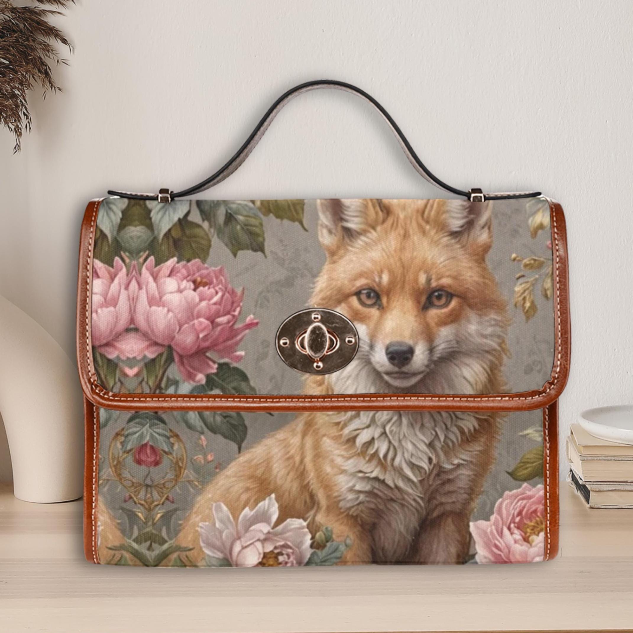 Fox Pink Flower Satchel Bag