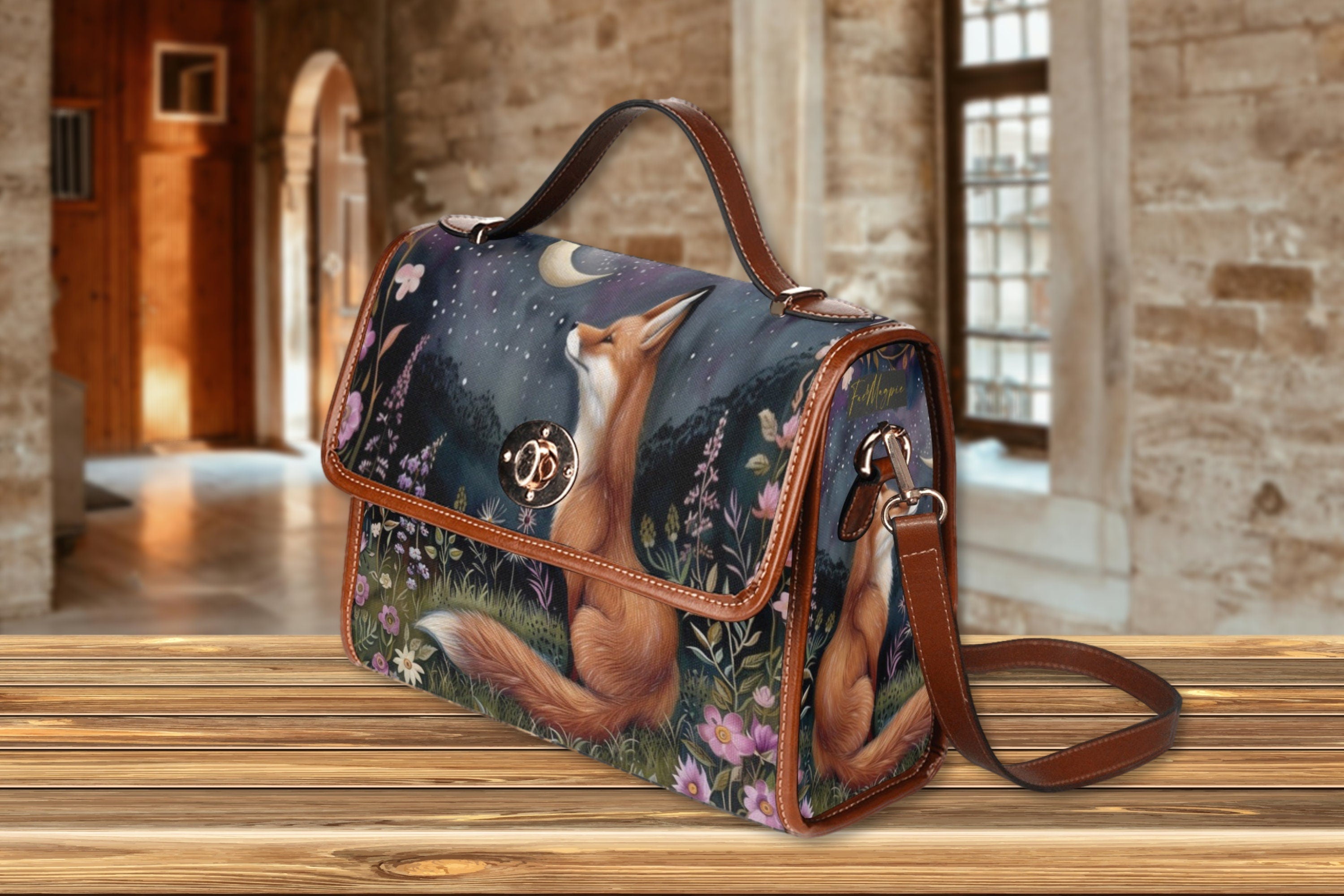 Moon Gaze Fox Satchel Bag