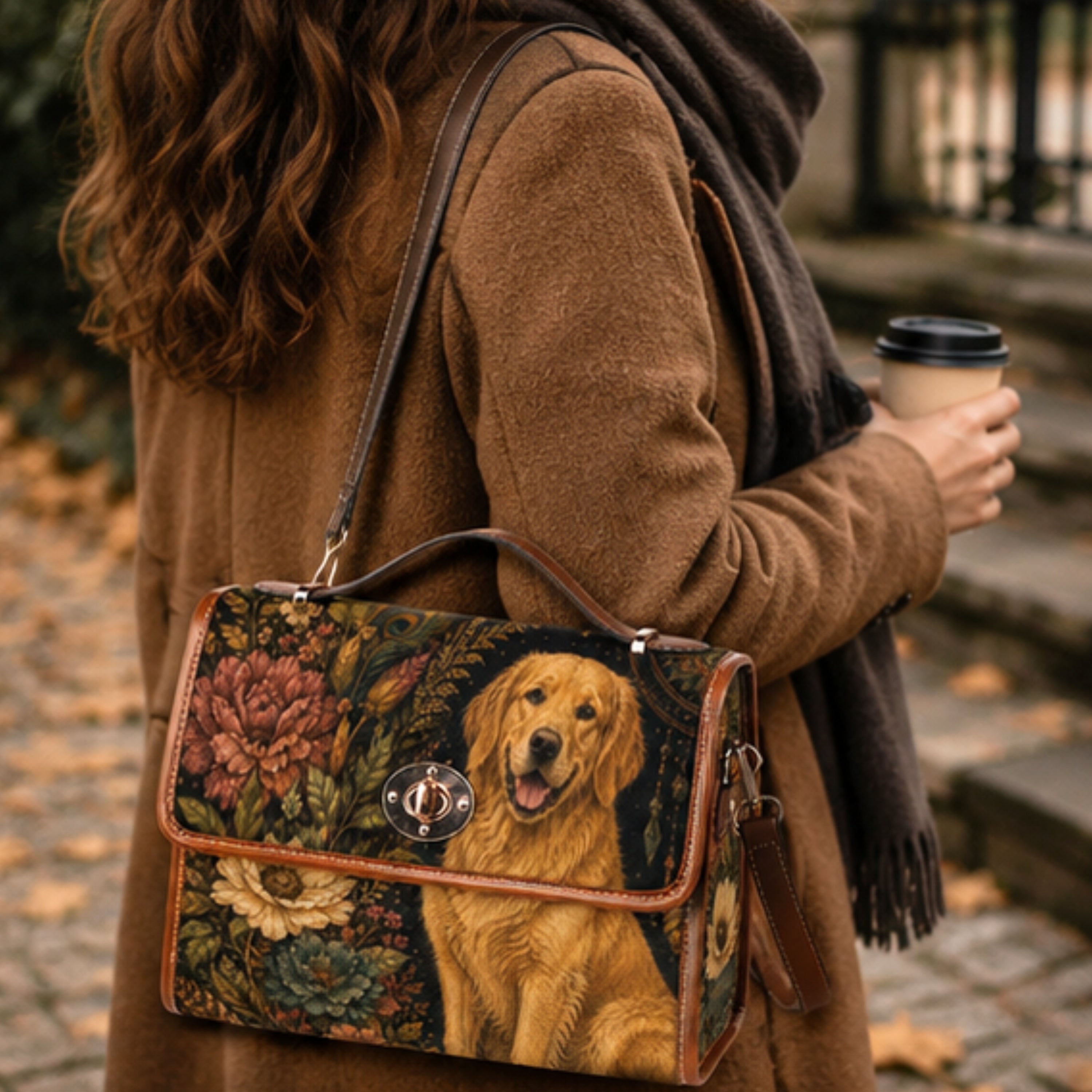 Golden Retriever Satchel Bag