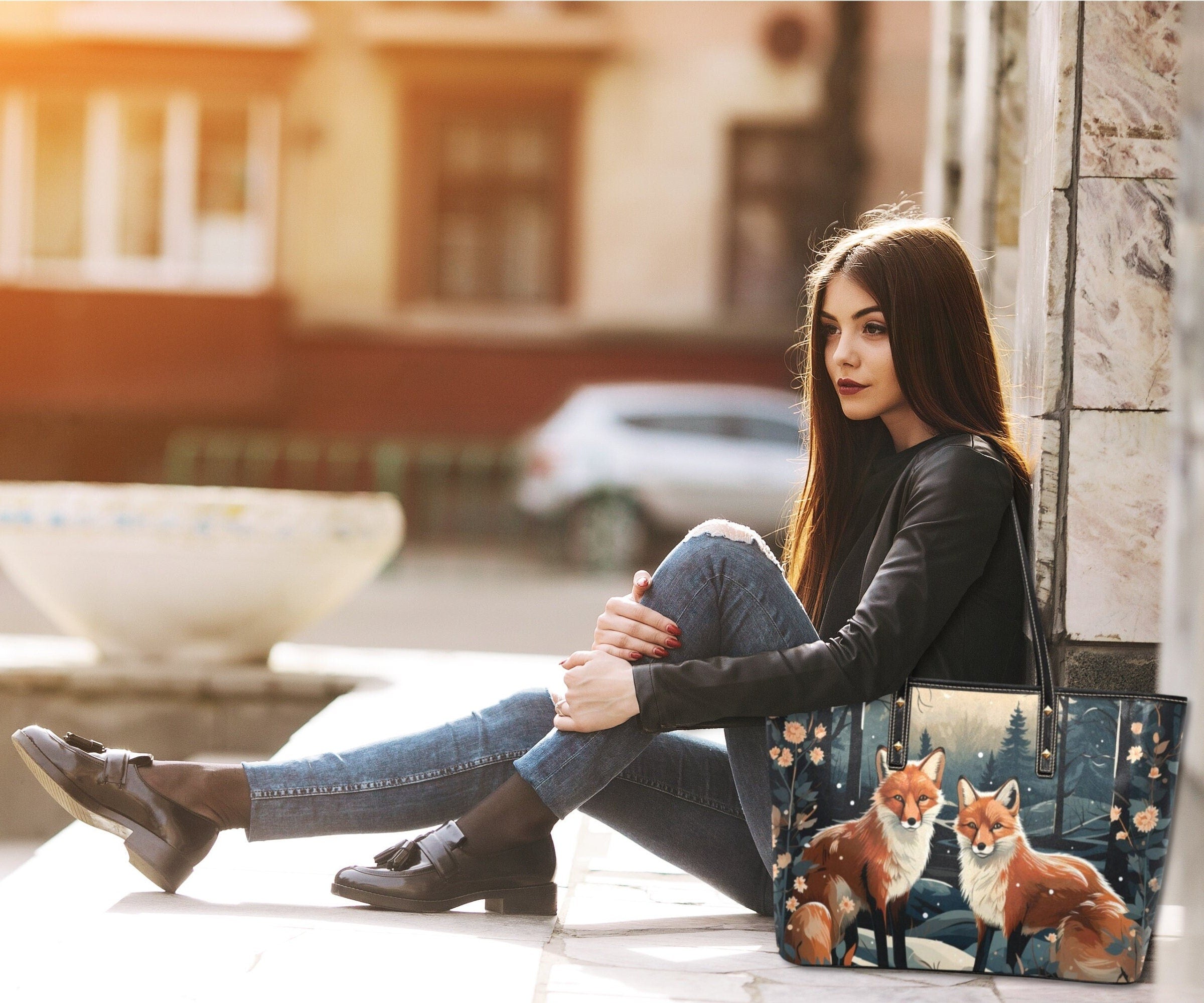 Under Fox Moon Shoulder Bag